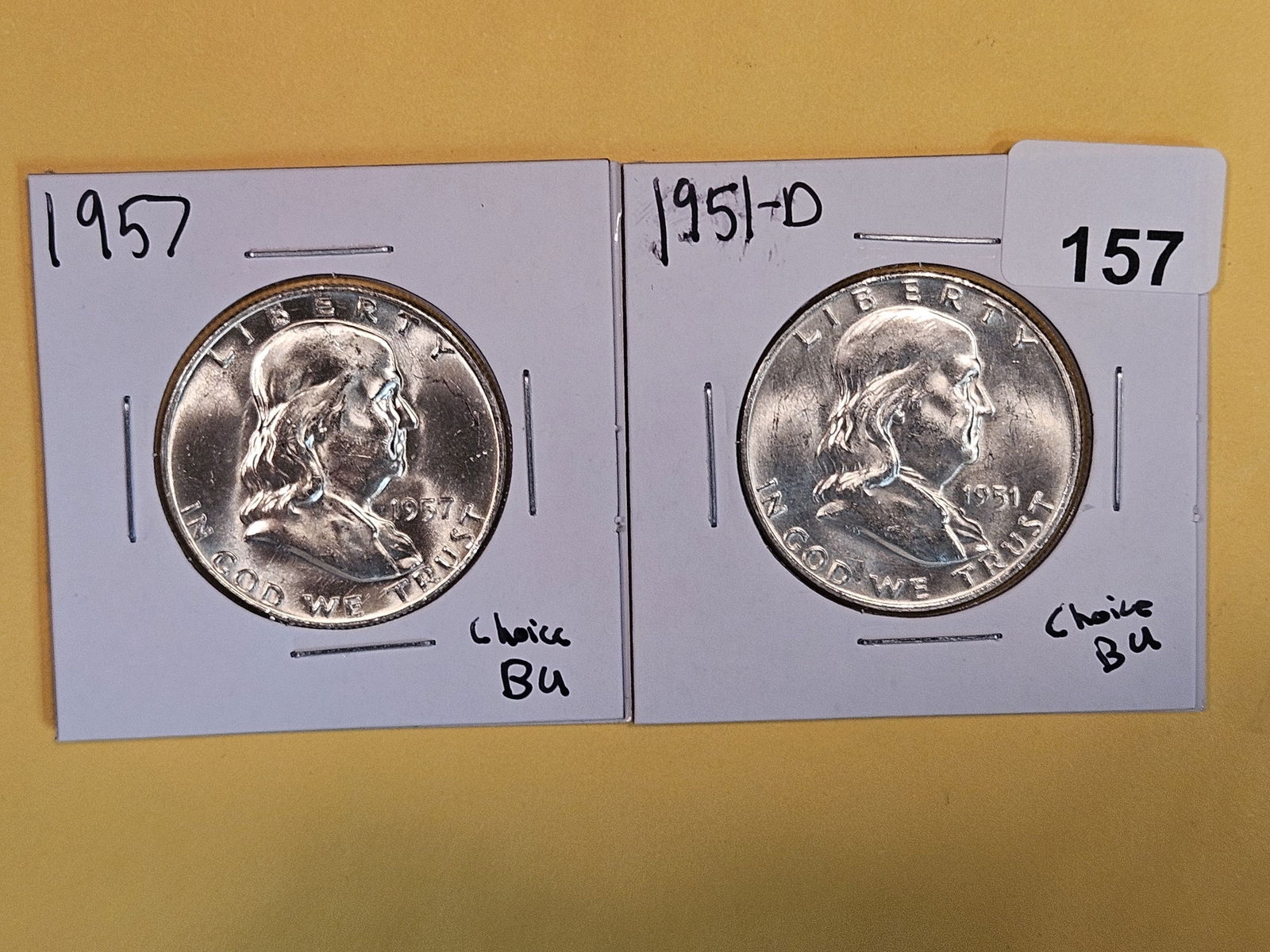 Two Choice Brilliant Uncirculated plus Franklin Silver Half Dollars (1 of 3)