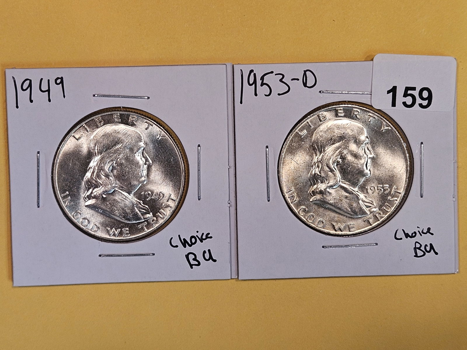Two Choice Brilliant Uncirculated plus Franklin Silver Half Dollars (1 of 3)