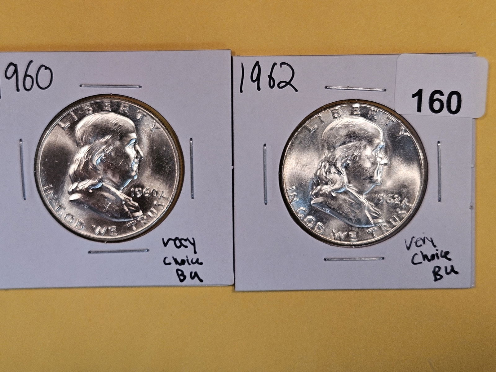 Two Very Choice Brilliant Uncirculated plus Franklin Silver Half Dollars (1 of 3)