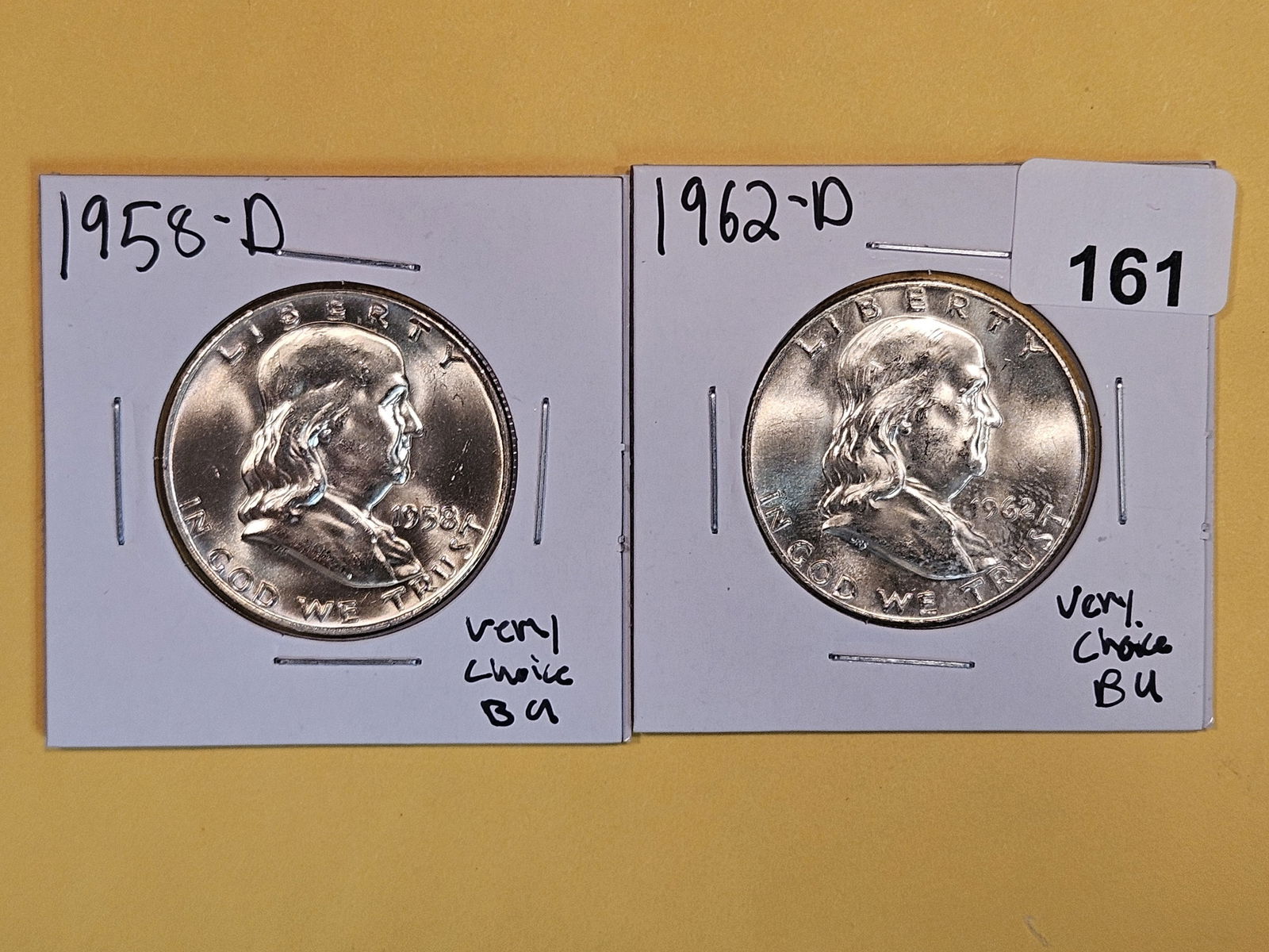 Two Very Choice Brilliant Uncirculated plus Franklin Silver Half Dollars (1 of 3)