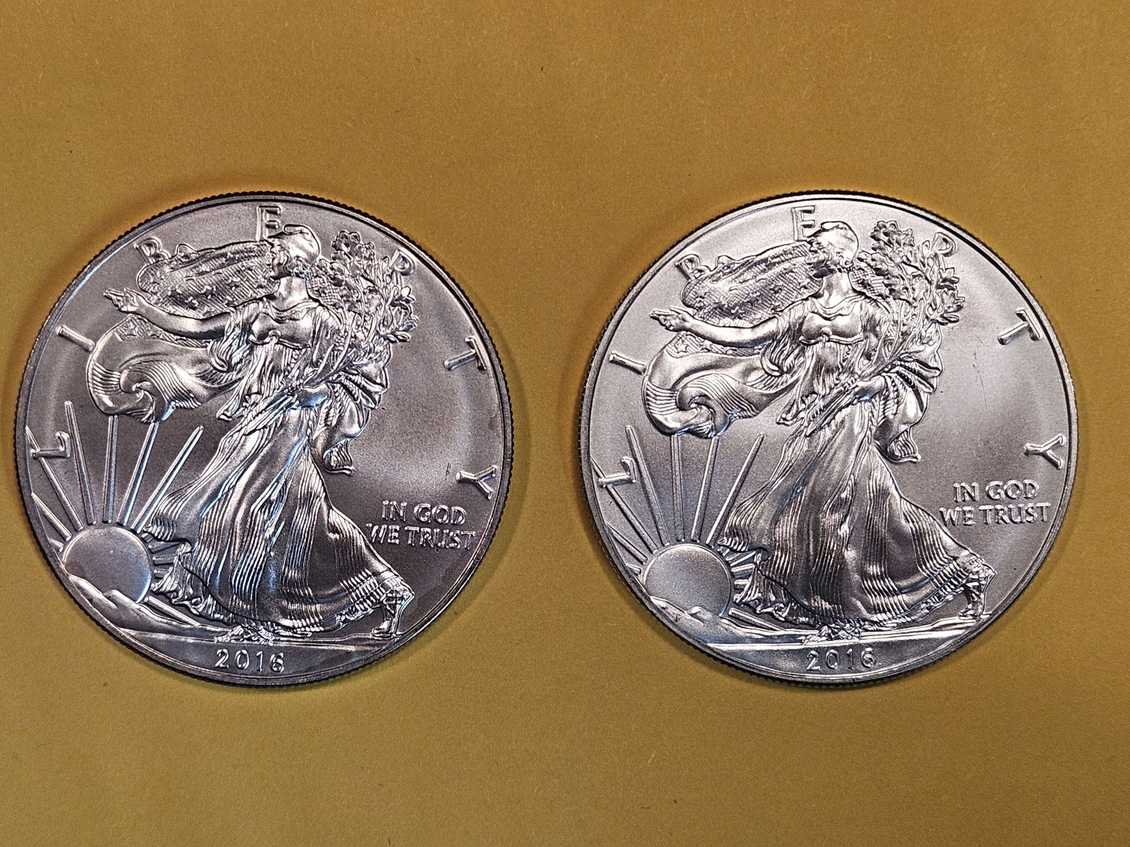Two GEM Brilliant Uncirculated American Silver Eagles (1 of 2)