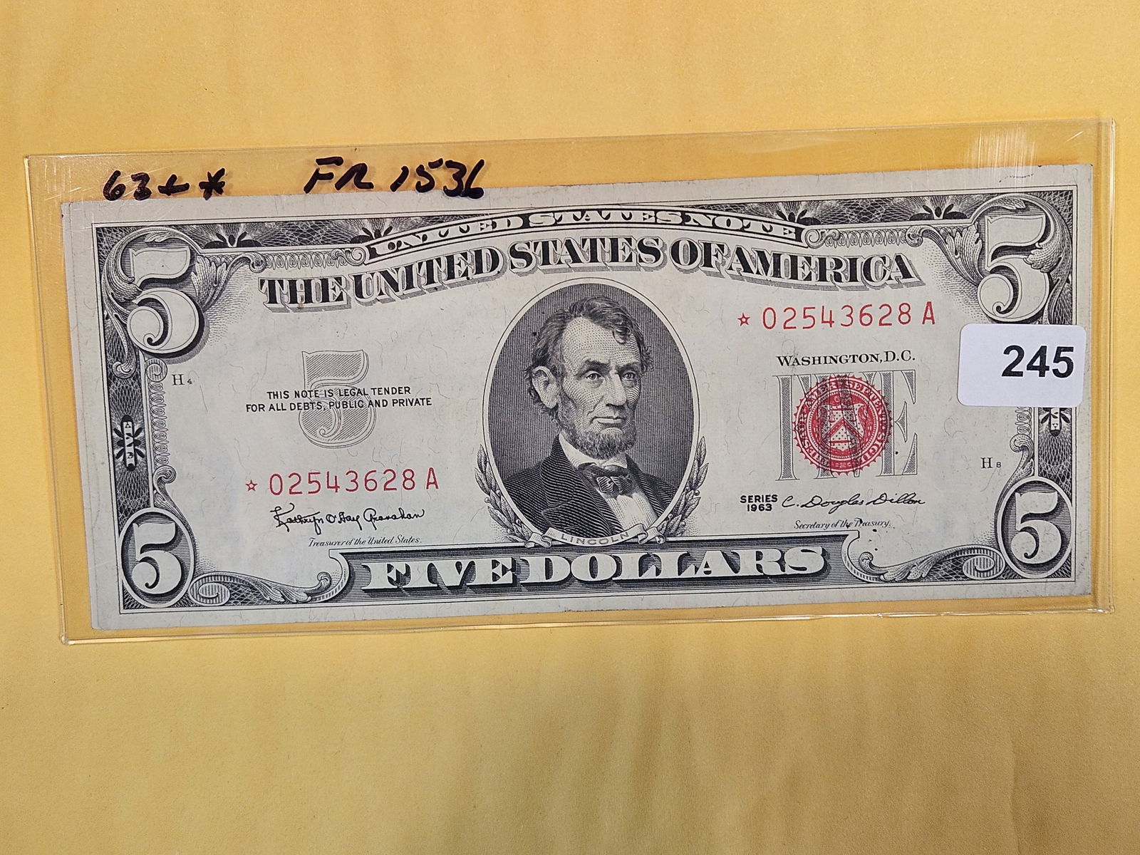 Two Crisp Uncirculated Five Dollar Red Seal US notes (1 of 2)