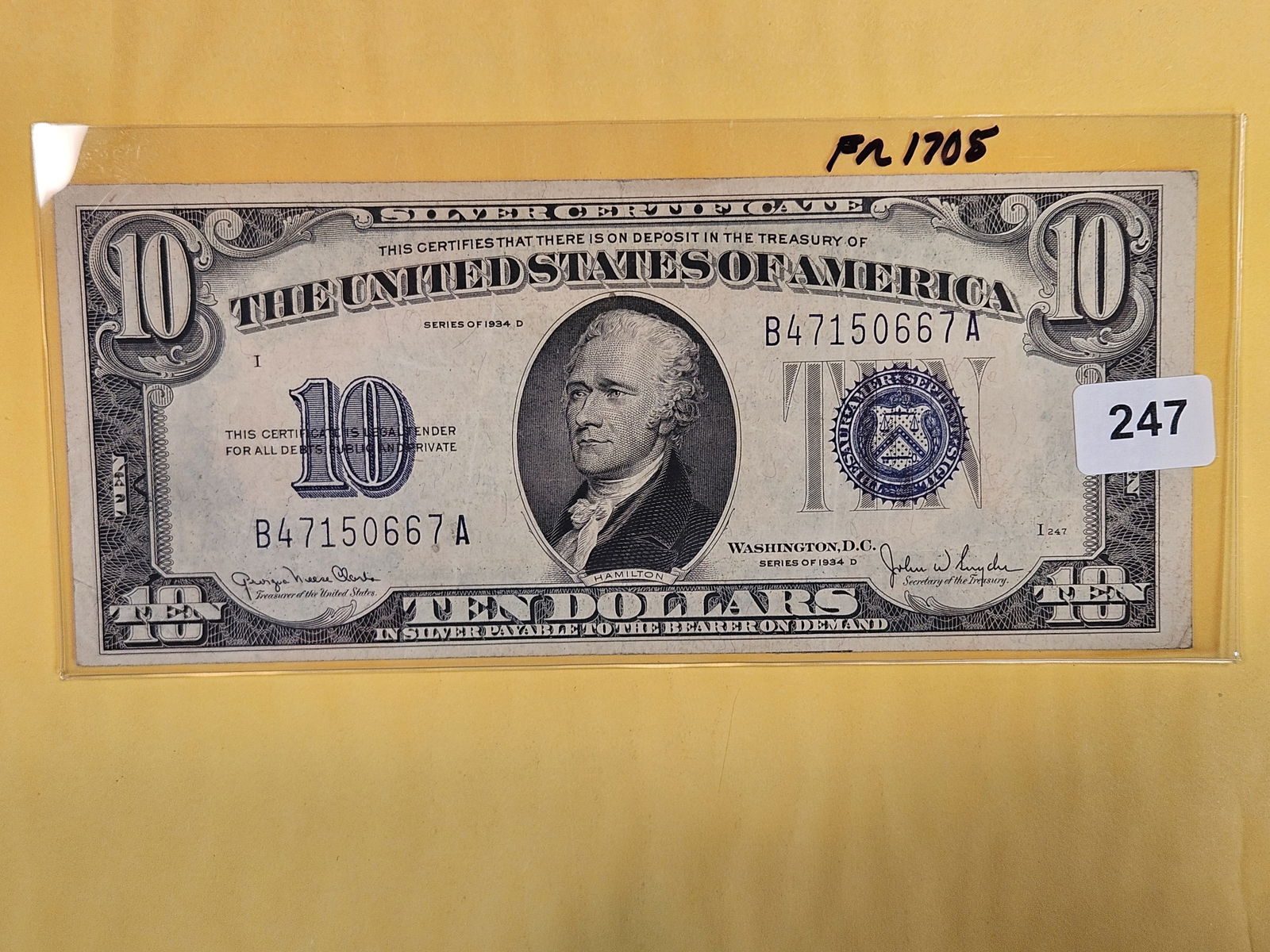 Crisp AU 1934-D Ten Dollar Silver Certificate (1 of 2)