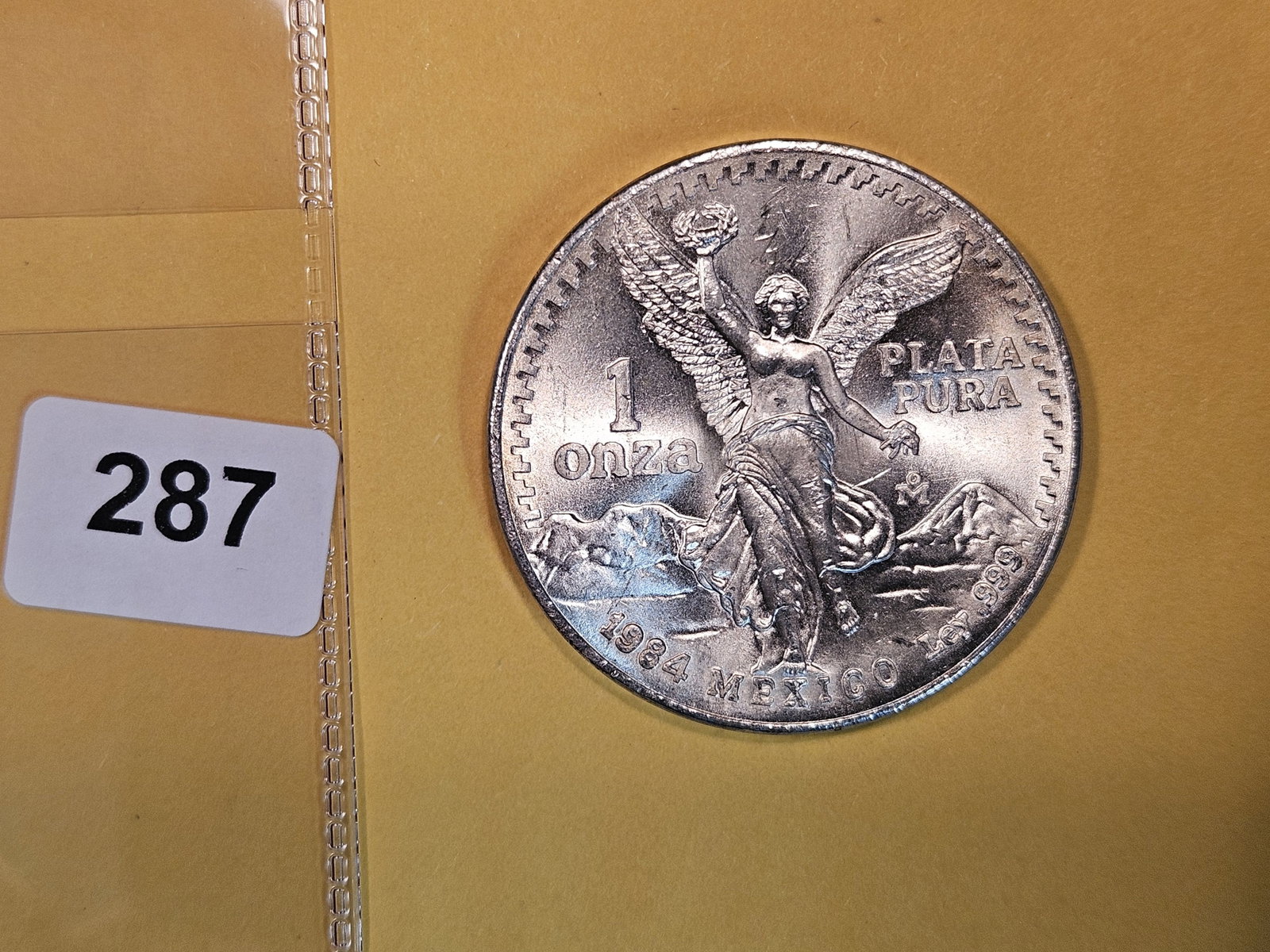 GEM Brilliant Uncirculated 1984 Mexico silver Onza: Libertad