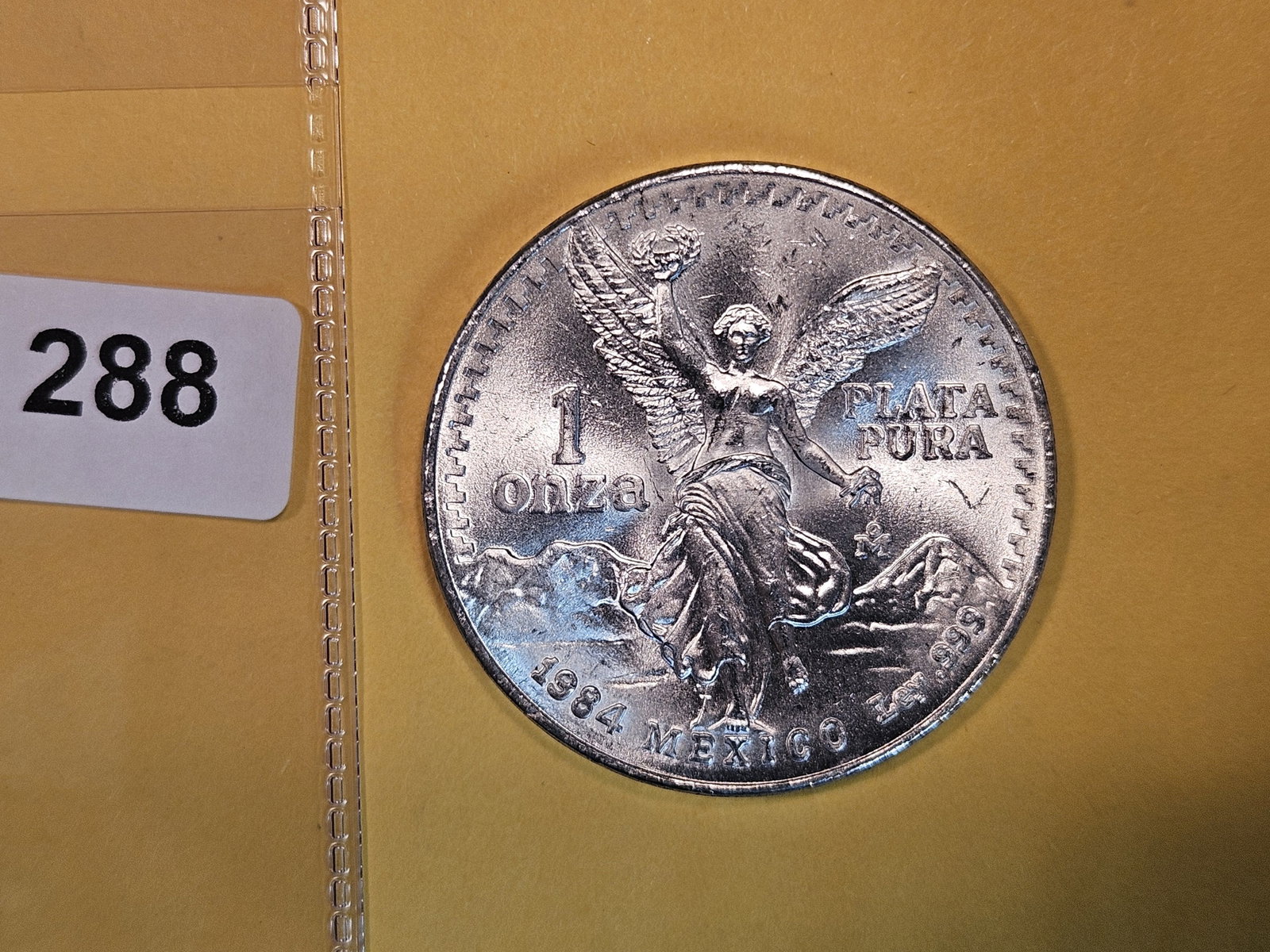 GEM Brilliant Uncirculated 1984 Mexico silver Onza: Libertad