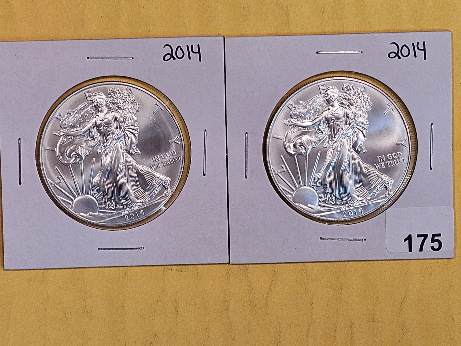 Two GEM Brilliant Uncirculated American Silver Eagles (1 of 2)