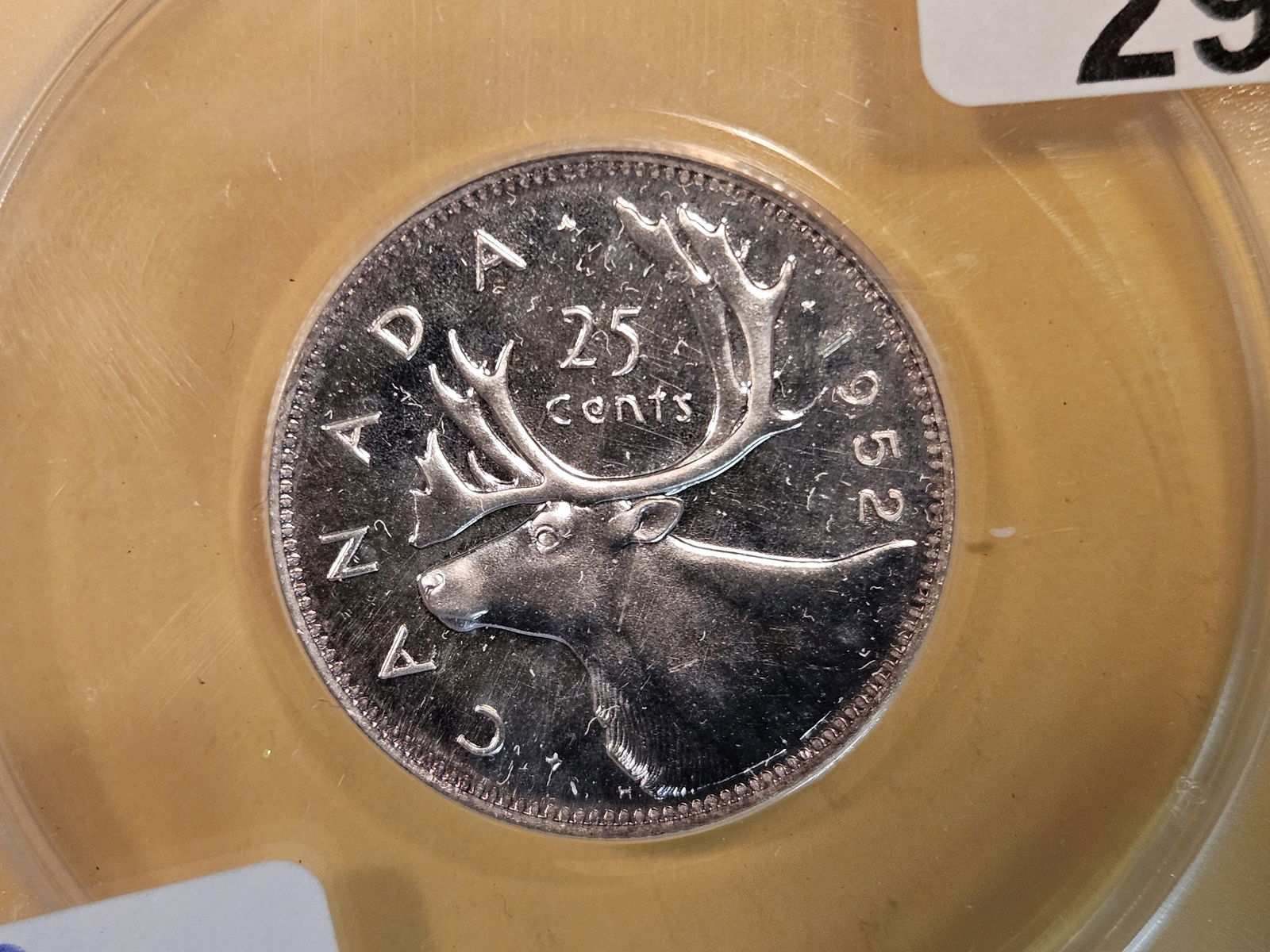 GEM! ANACS 1952 Canada silver 25 cents in Mint State 66 (1 of 3)