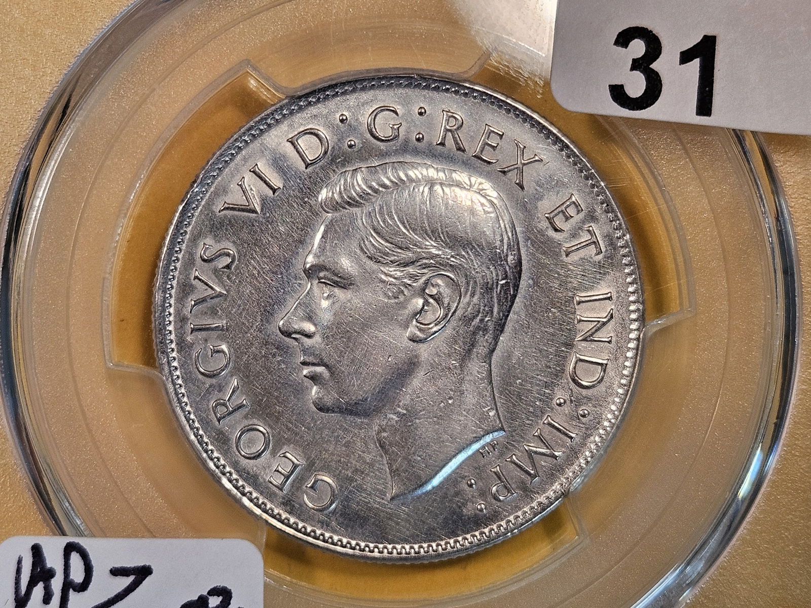 VARIETY! PCGS 1943/3 Canada silver 50 cents in Brilliant About Uncirculated - details (1 of 3)