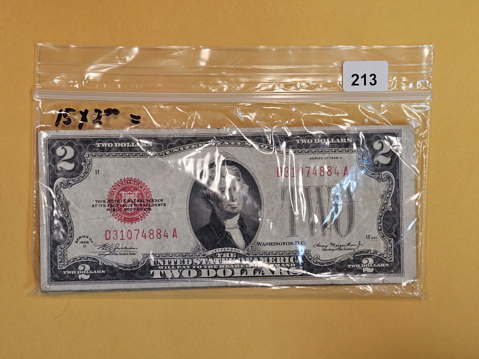 Fifteen $2 Red Seal US Notes (1 of 2)