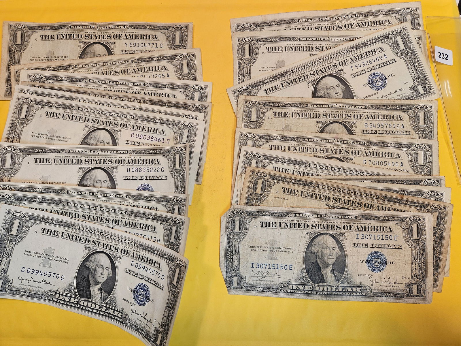 Twenty mixed One Dollar Silver Certificates (1 of 1)