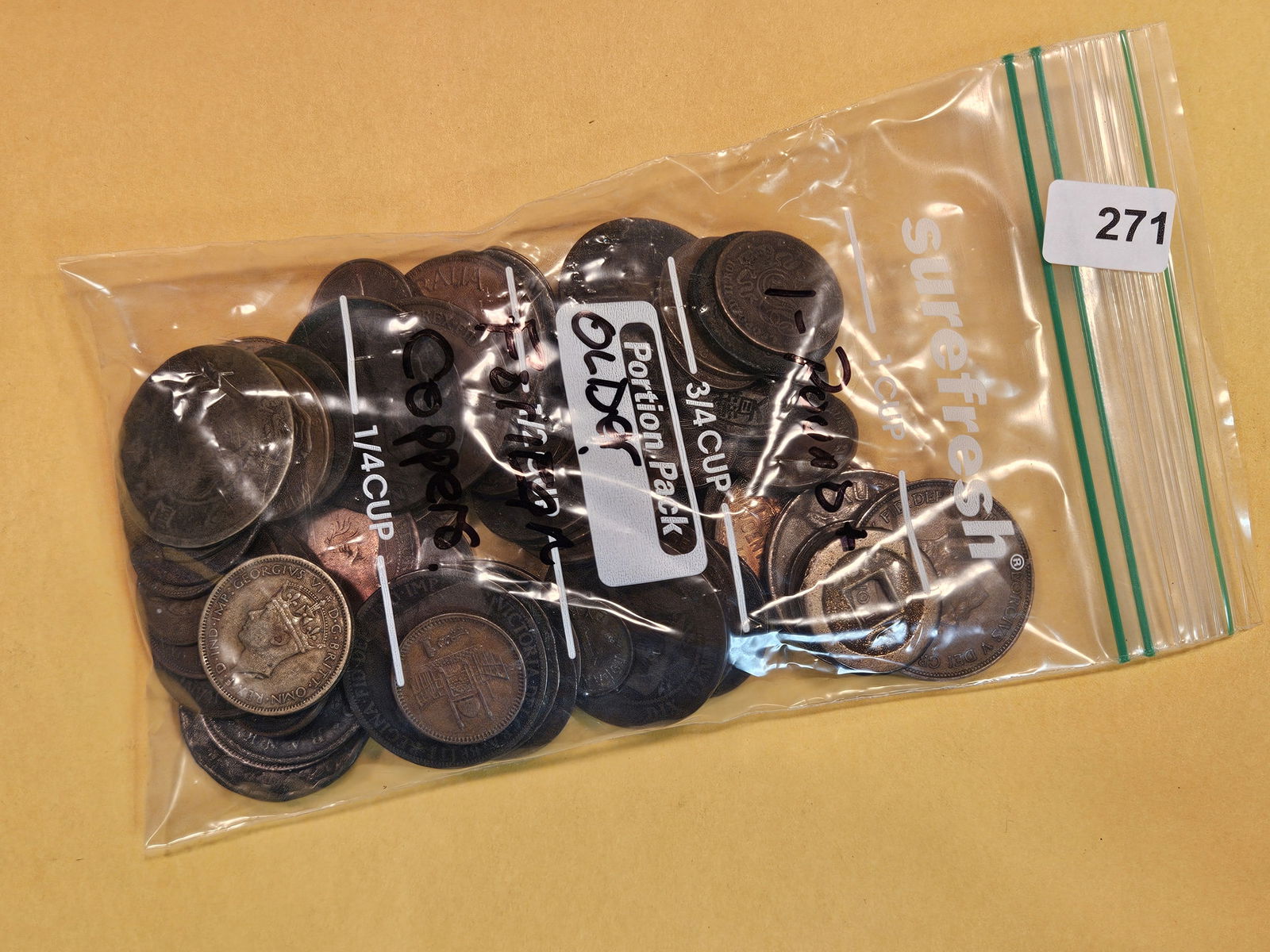 ONE POUND of older, World, Copper Coins: From dealer. Unsearched by us