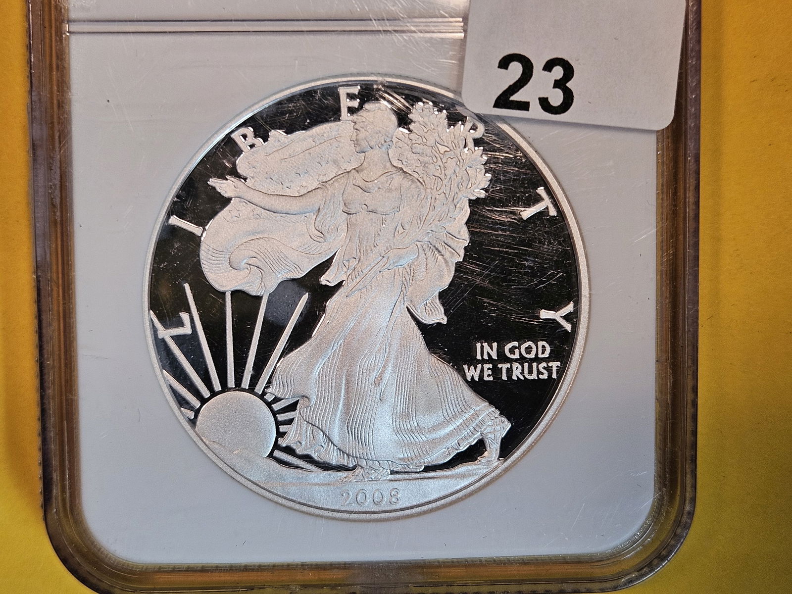 NGC 2008-W American Silver Eagle in Proof 69 Ultra Cameo (1 of 3)