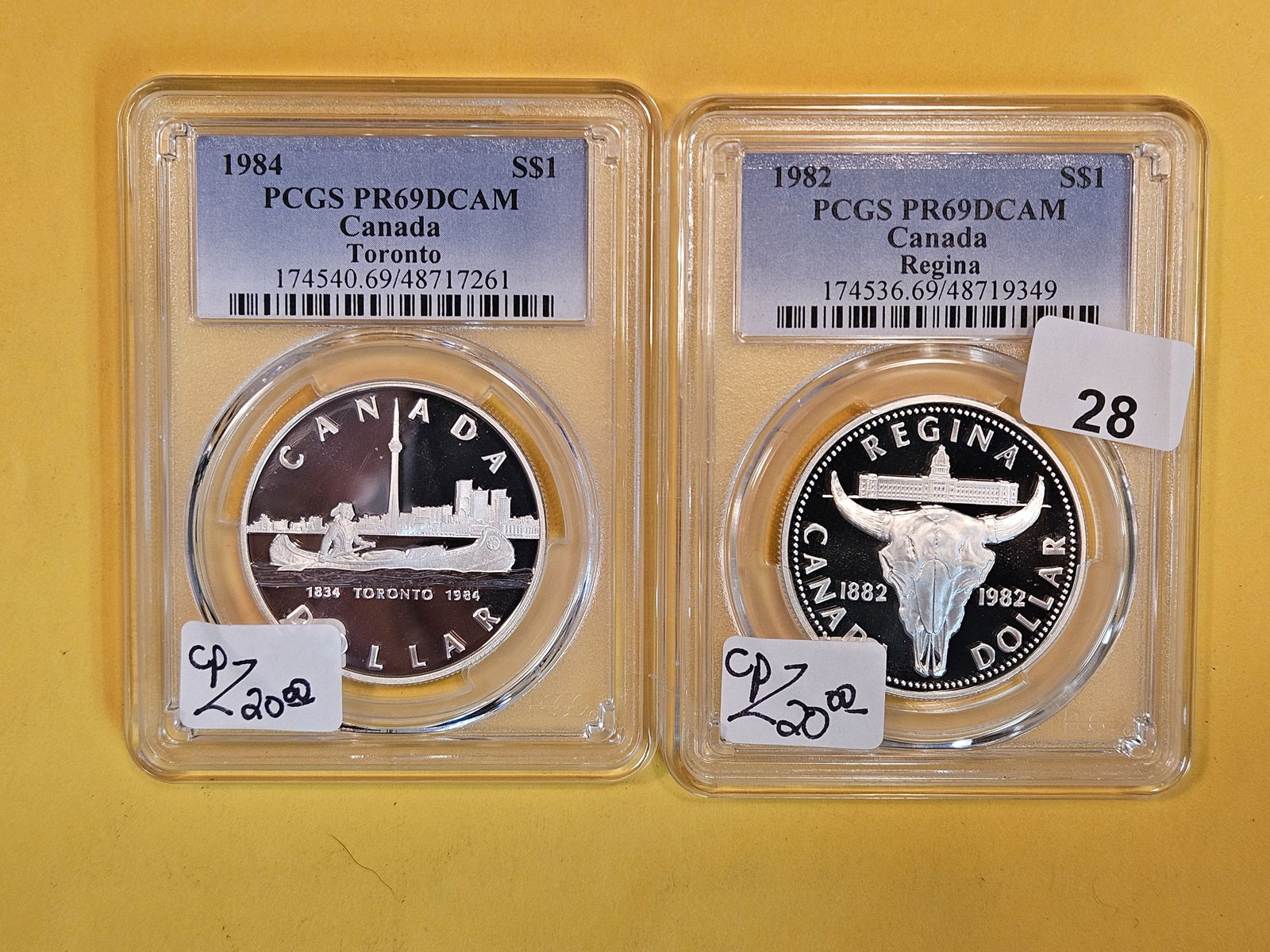 Two PCGS-Graded Canada Silver Dollars in Proof 69 Deep Cameo (1 of 2)