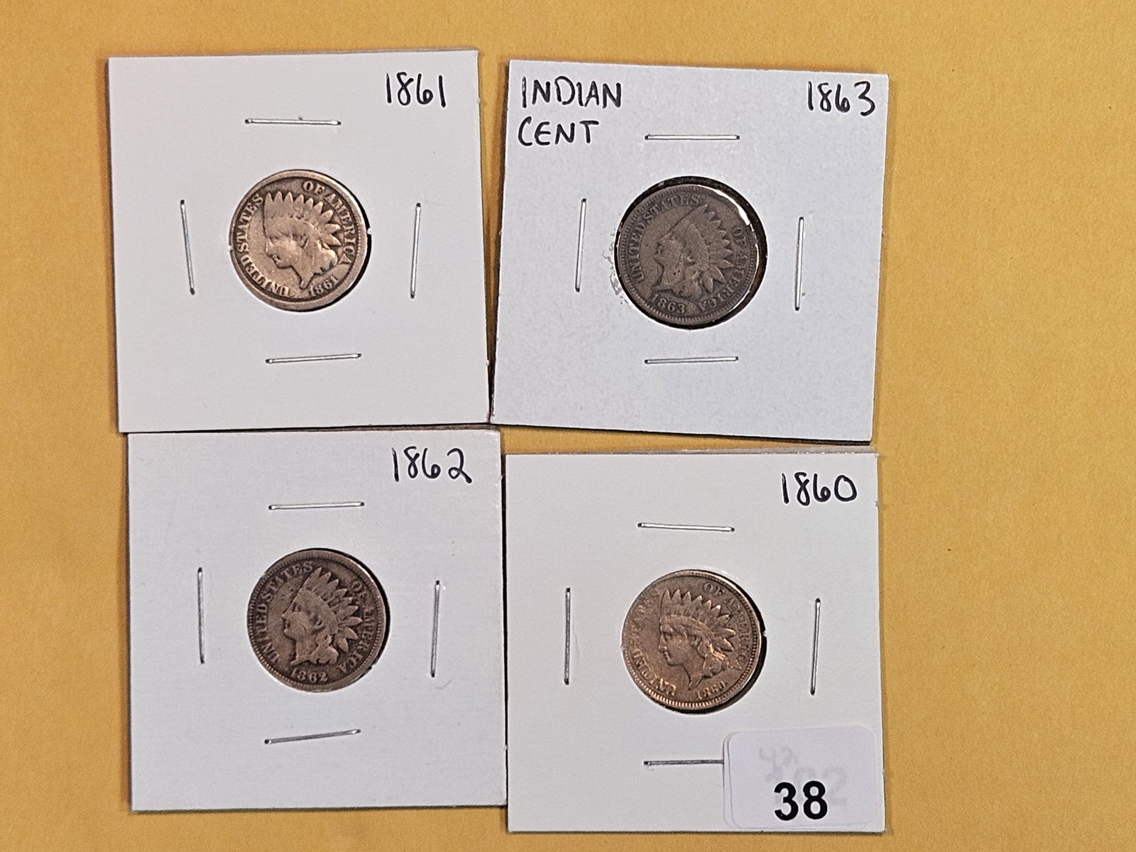Four Copper-Nickel Indian Cents (1 of 4)