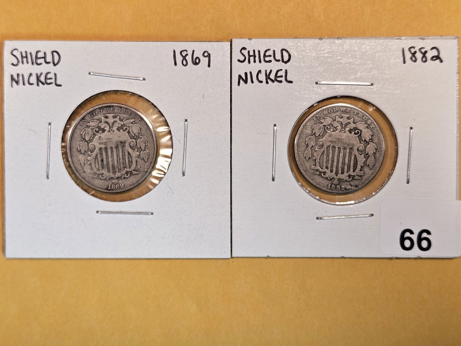 1869 and 1882 Shield Nickels (1 of 2)