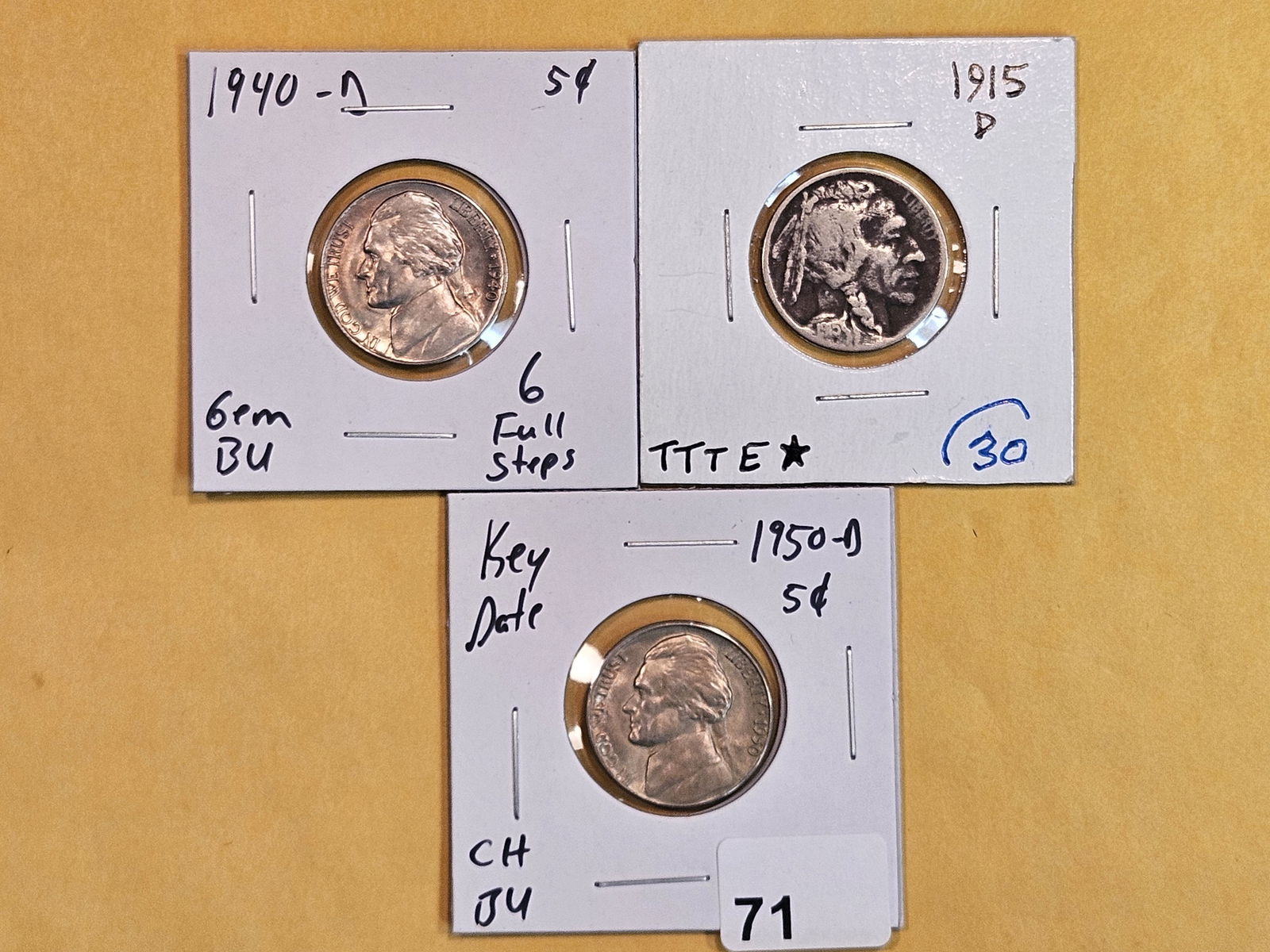 Three higher grade or better date Nickels (1 of 11)