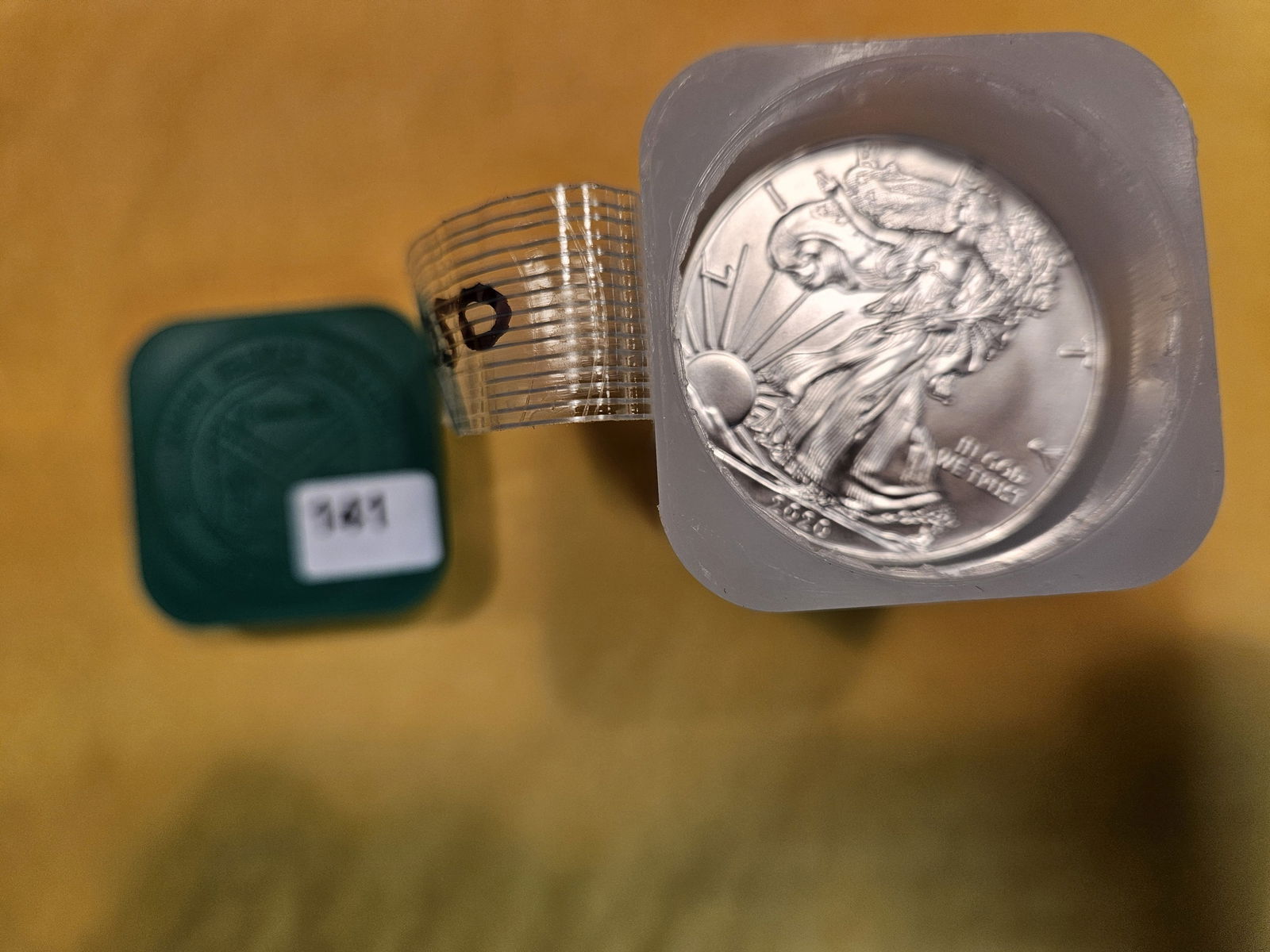 Original GEM Brilliant Uncirculated Roll of 2020 American Silver Eagles (1 of 3)