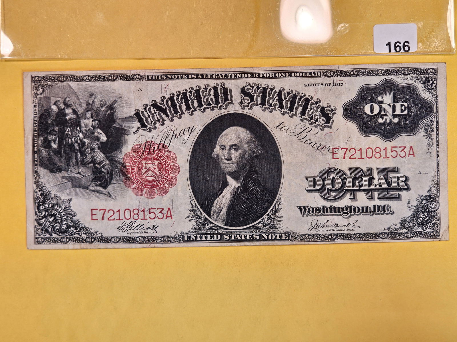 Series of 1917 One Dollar Legal Tender US Note in Very Fine plus (1 of 2)