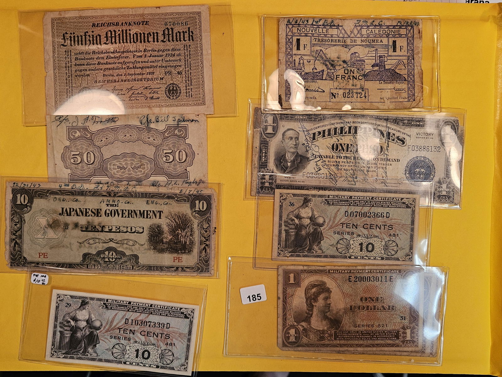 Ten mixed pieces of Military currency (1 of 12)