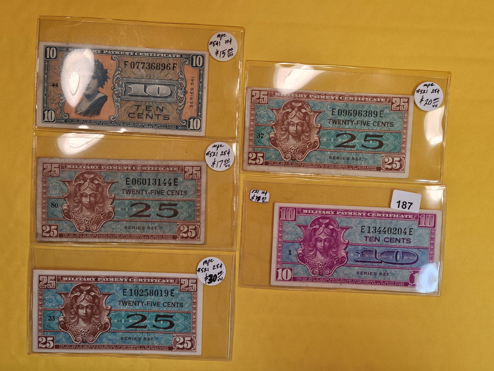 Five better Military Payment Certificates (1 of 7)