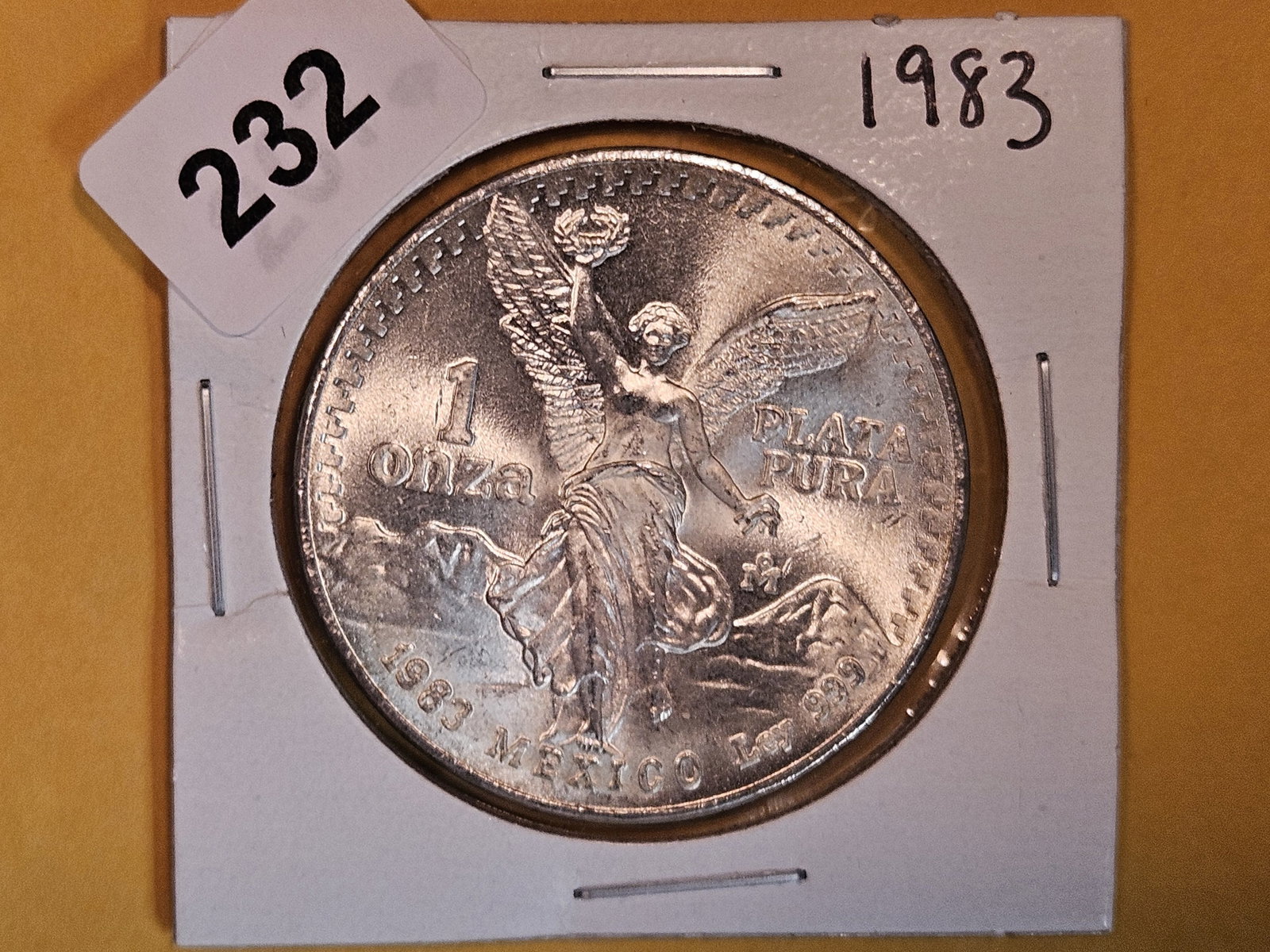 GEM Brilliant Uncirculated 1983 Mexico silver Onza: Libertad.