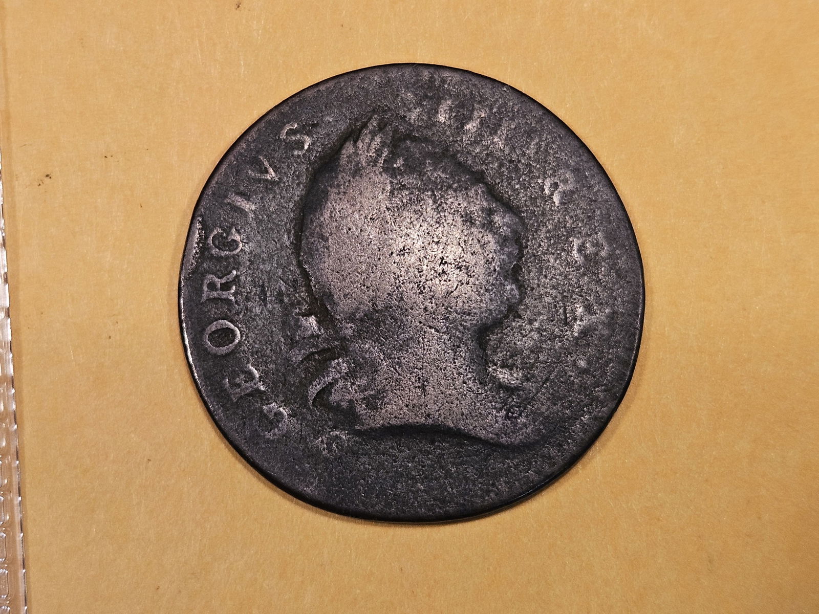 COLONIAL! 1773 Virginia copper 1/2 penny in Good (1 of 5)