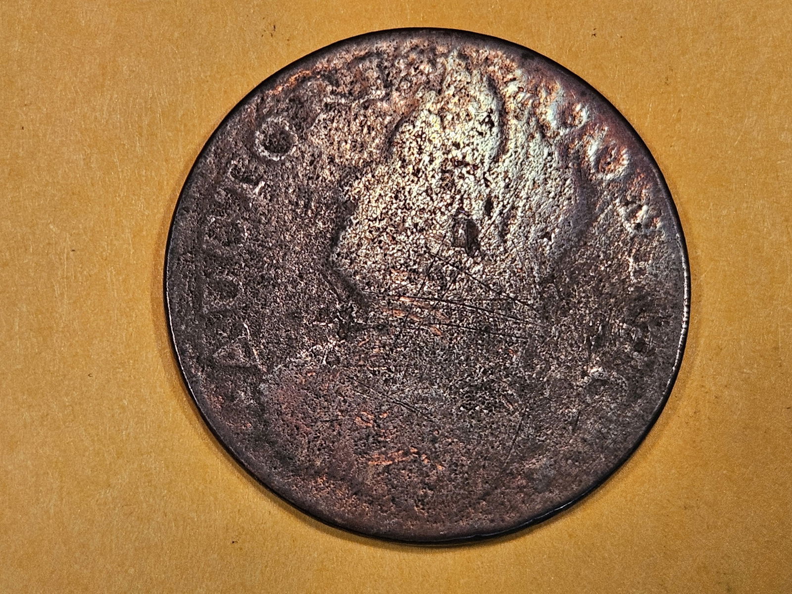 COLONIAL! 1787 Connecticut copper 1/2 penny in about good (1 of 5)