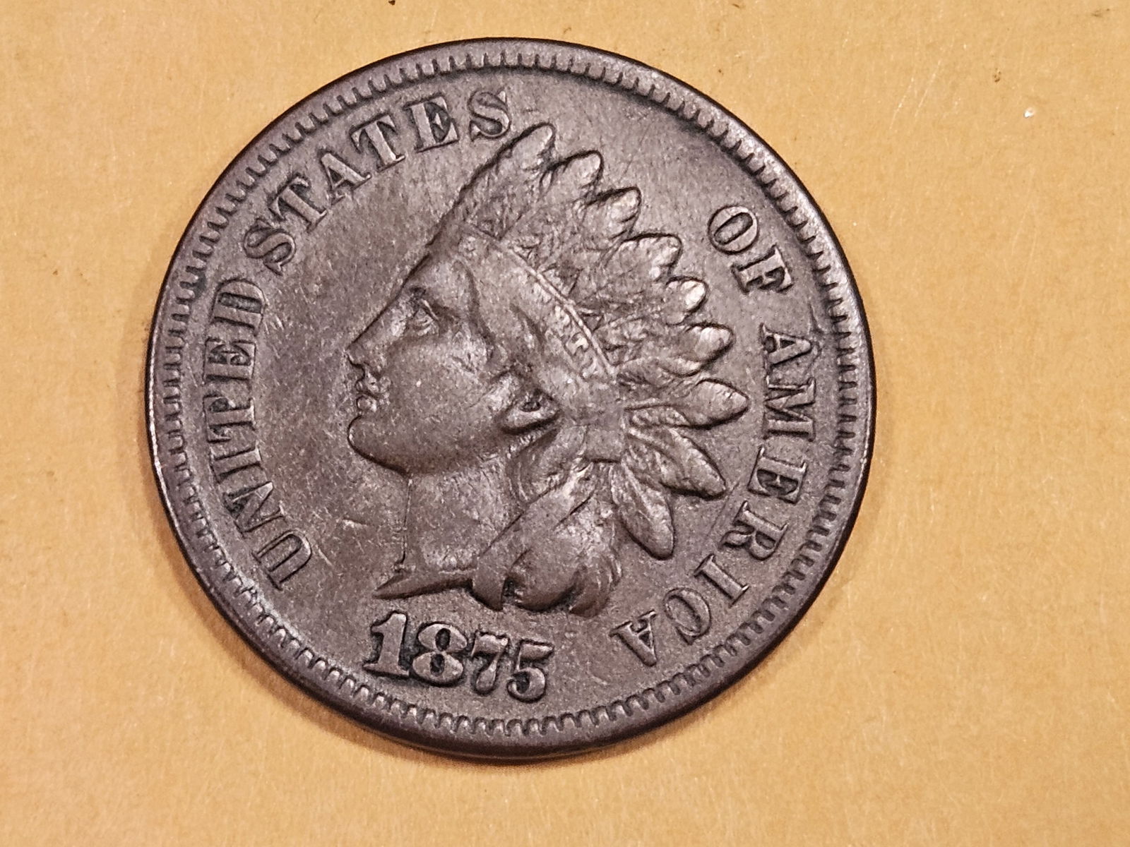 1875 Indian cent in Very Fine (1 of 3)