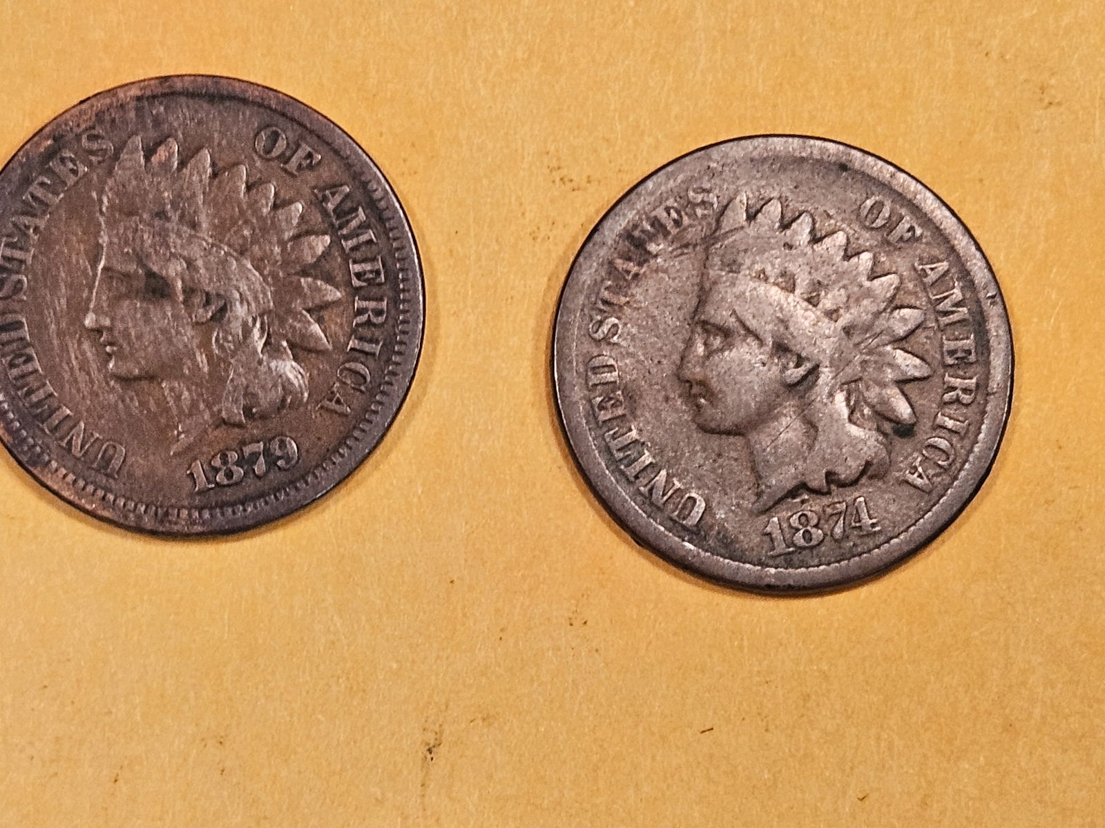 Two little better 1800's Indian Cents in Very Good (1 of 3)