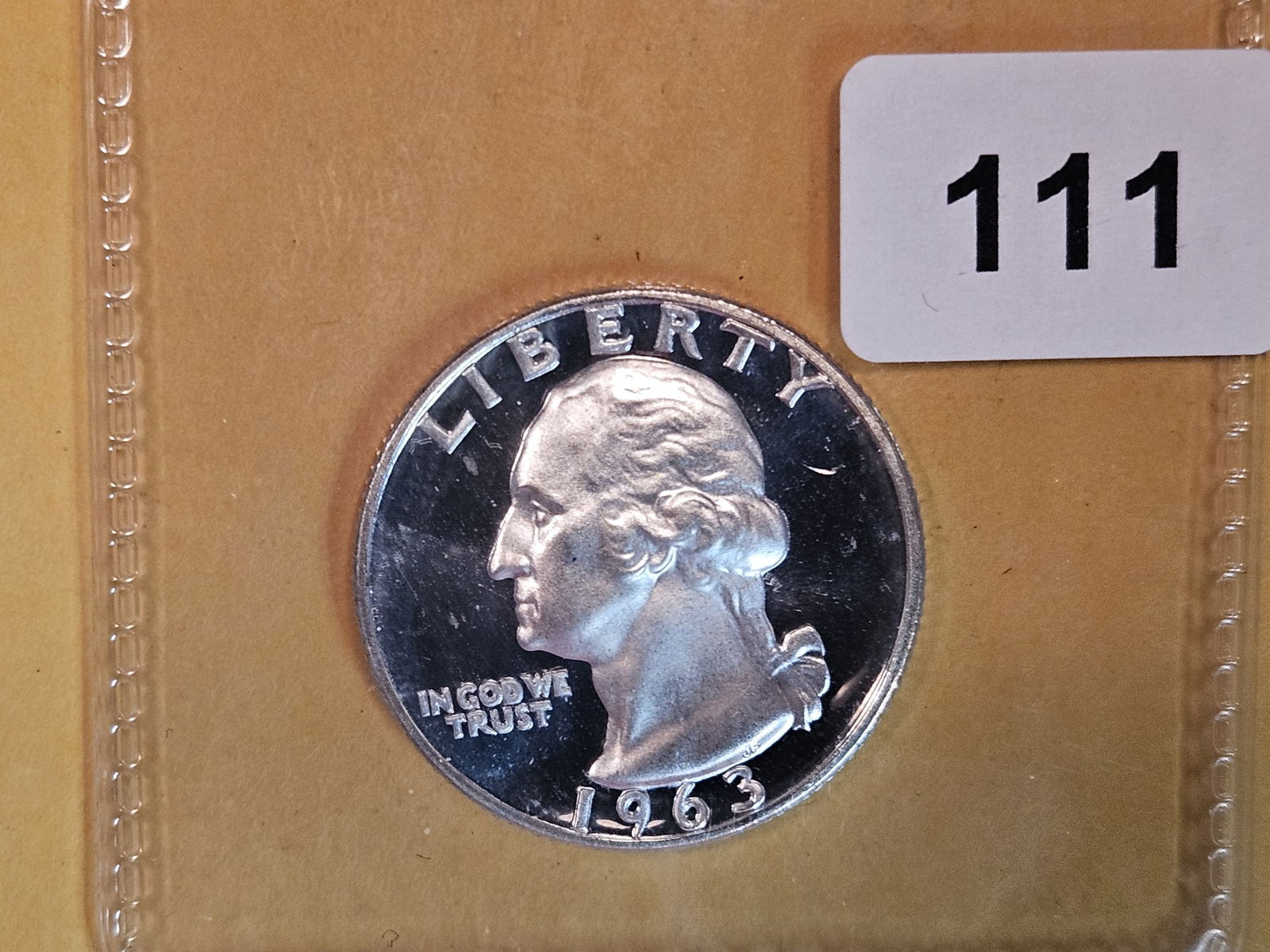 GEM Proof silver 1963 Washington Quarter (1 of 3)