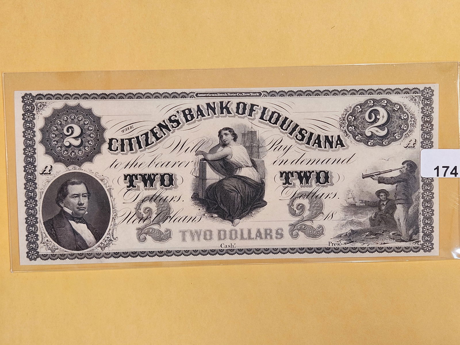 Crisp Uncirculated Citizens Bank of Louisiana Two Dollar note (1 of 2)