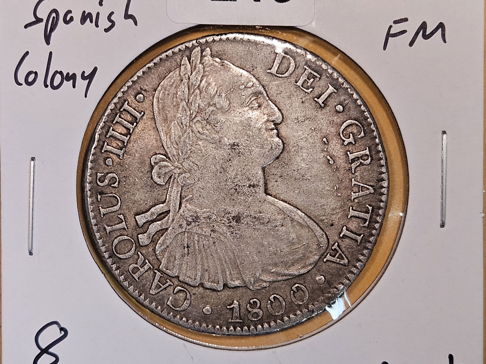 1800 Mexico Spanish Colongy silver 8 reals in About Uncirculated plus (1 of 5)