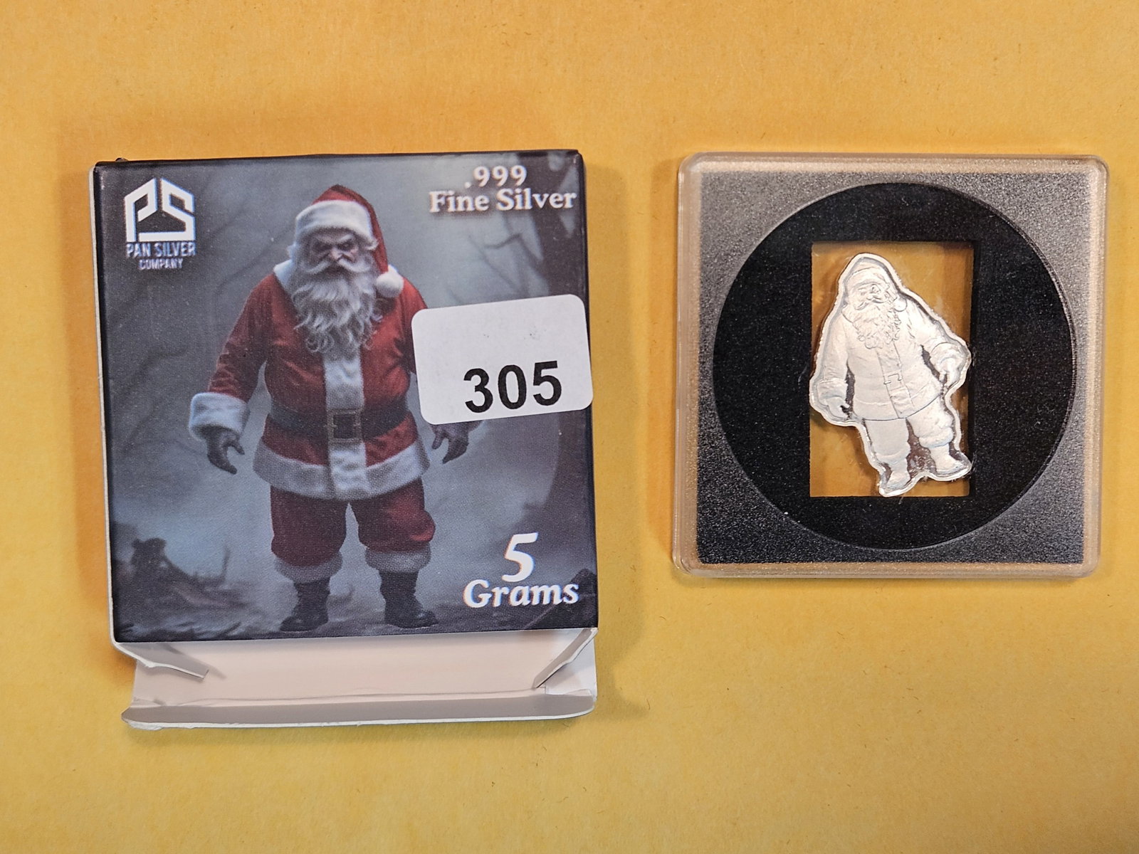 Five Gram .999 Silver Proof Art piece: Looks like an angry Santa