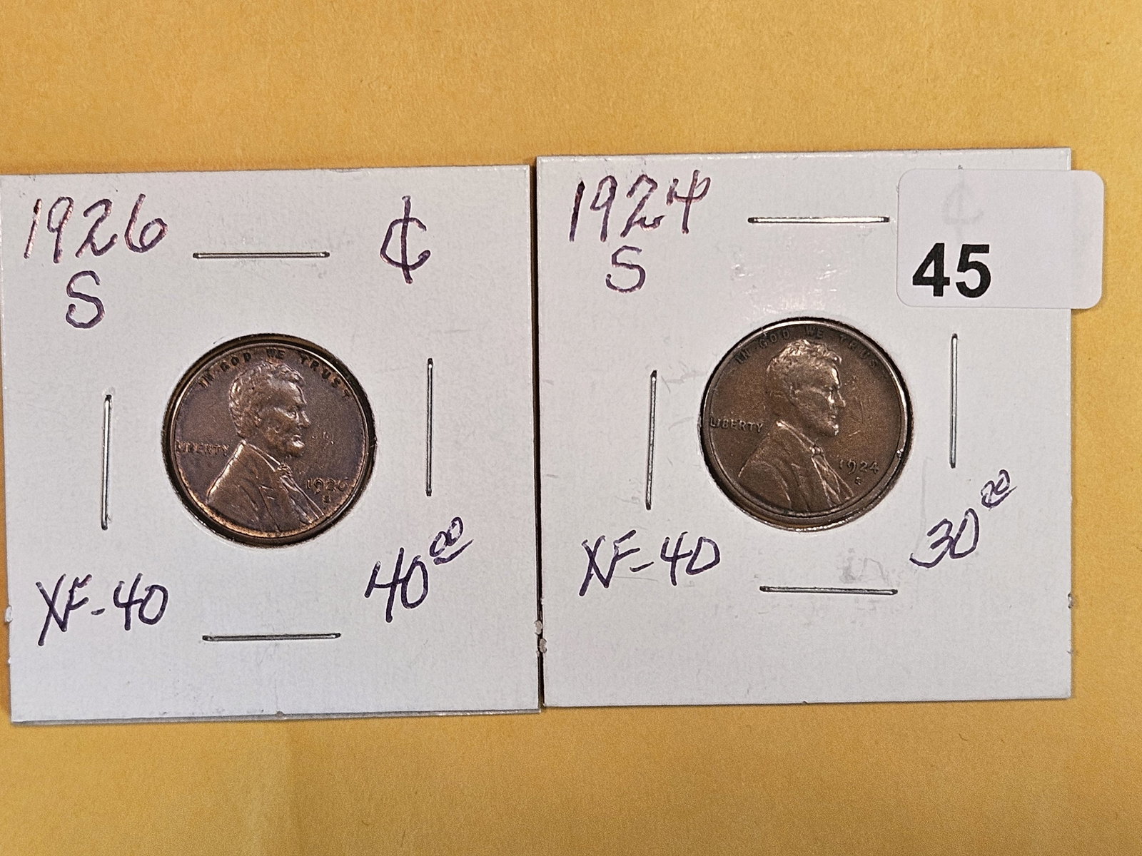 Two Better Date 1926-S and 1924-S Wheat cents (1 of 5)