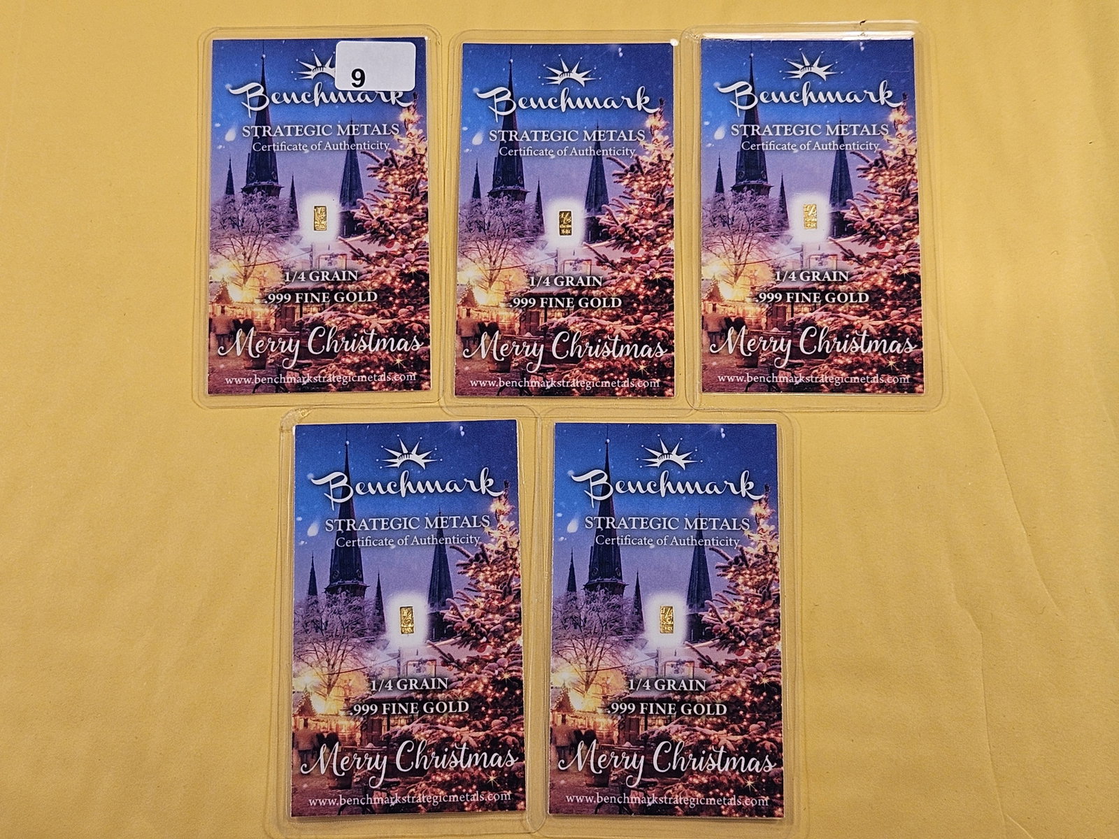 GOLD! 1.25 Grains .999 Fine Gold: In Benchmark Strategic Metals cards
