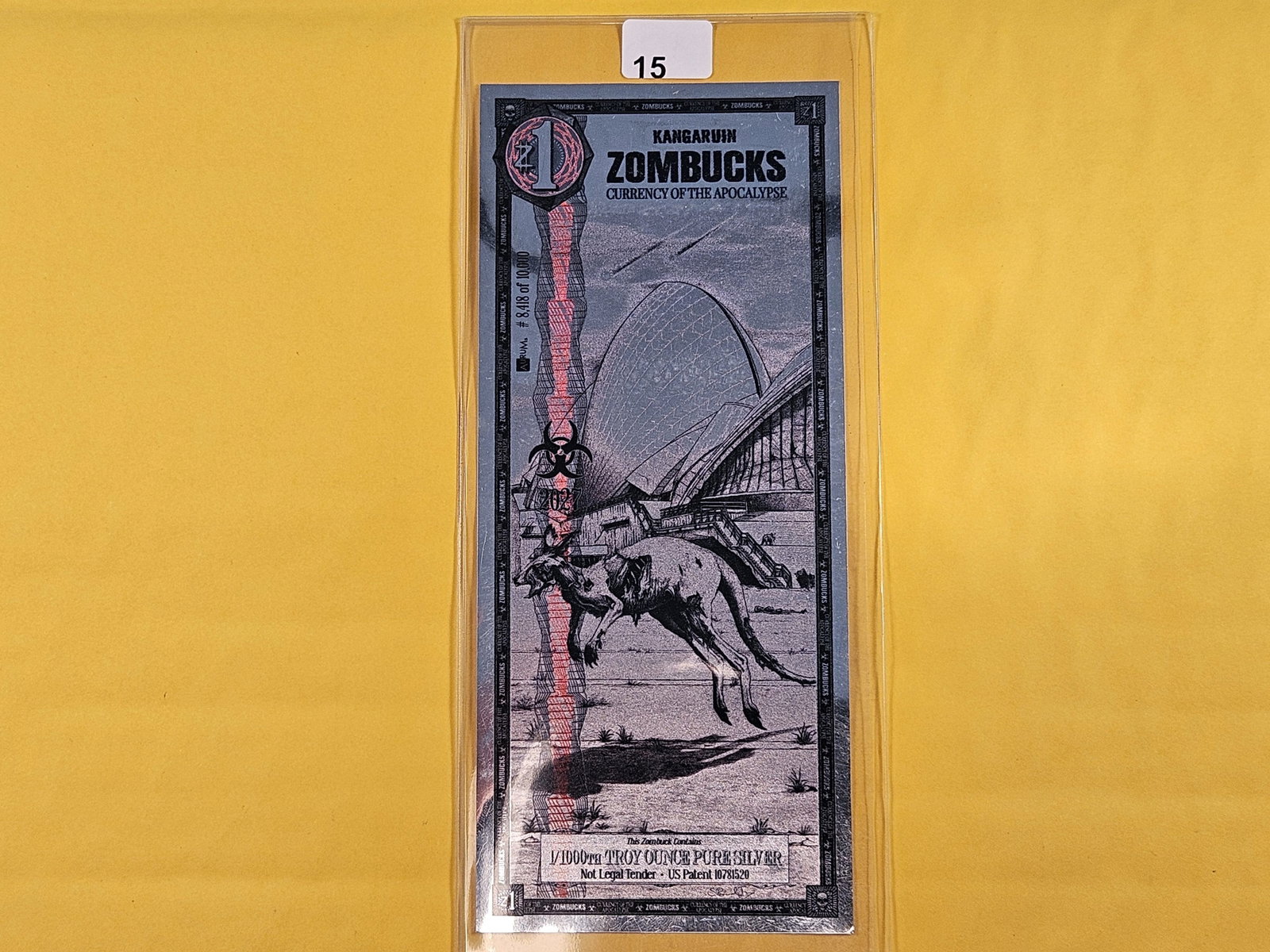 SILVER! ZOMBUCK! Silver Currency of the Apocalypse: One thousandth Troy Ounce of Pure Silver
