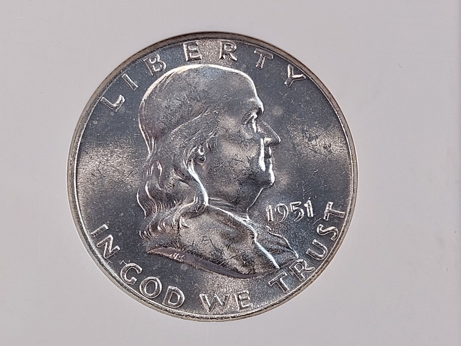 NGC 1951 Franklin Silver Half Dollar in Mint State 62 (1 of 4)