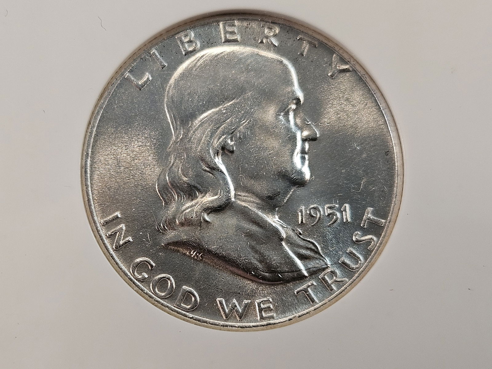 NGC 1951 Franklin Silver Half Dollar in Mint State 63 (1 of 4)