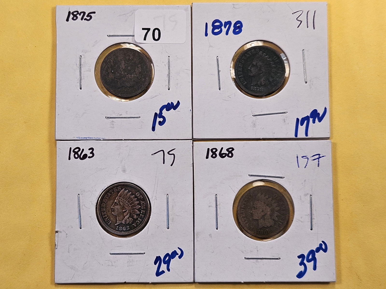 Four Circulated Better Date Indian Head Cents (1 of 4)