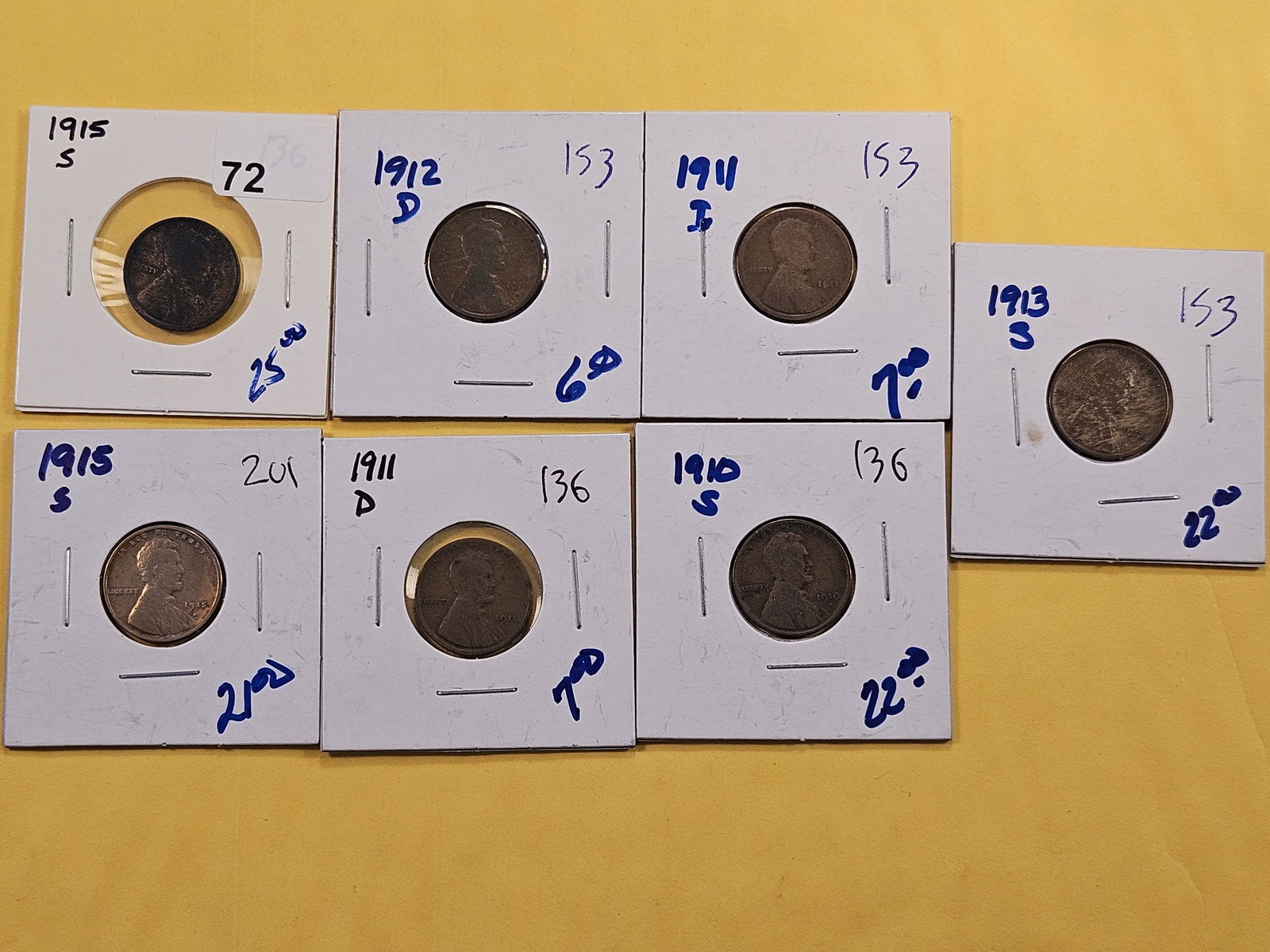 Seven Circulated Little Better Date Wheat Cents (1 of 6)
