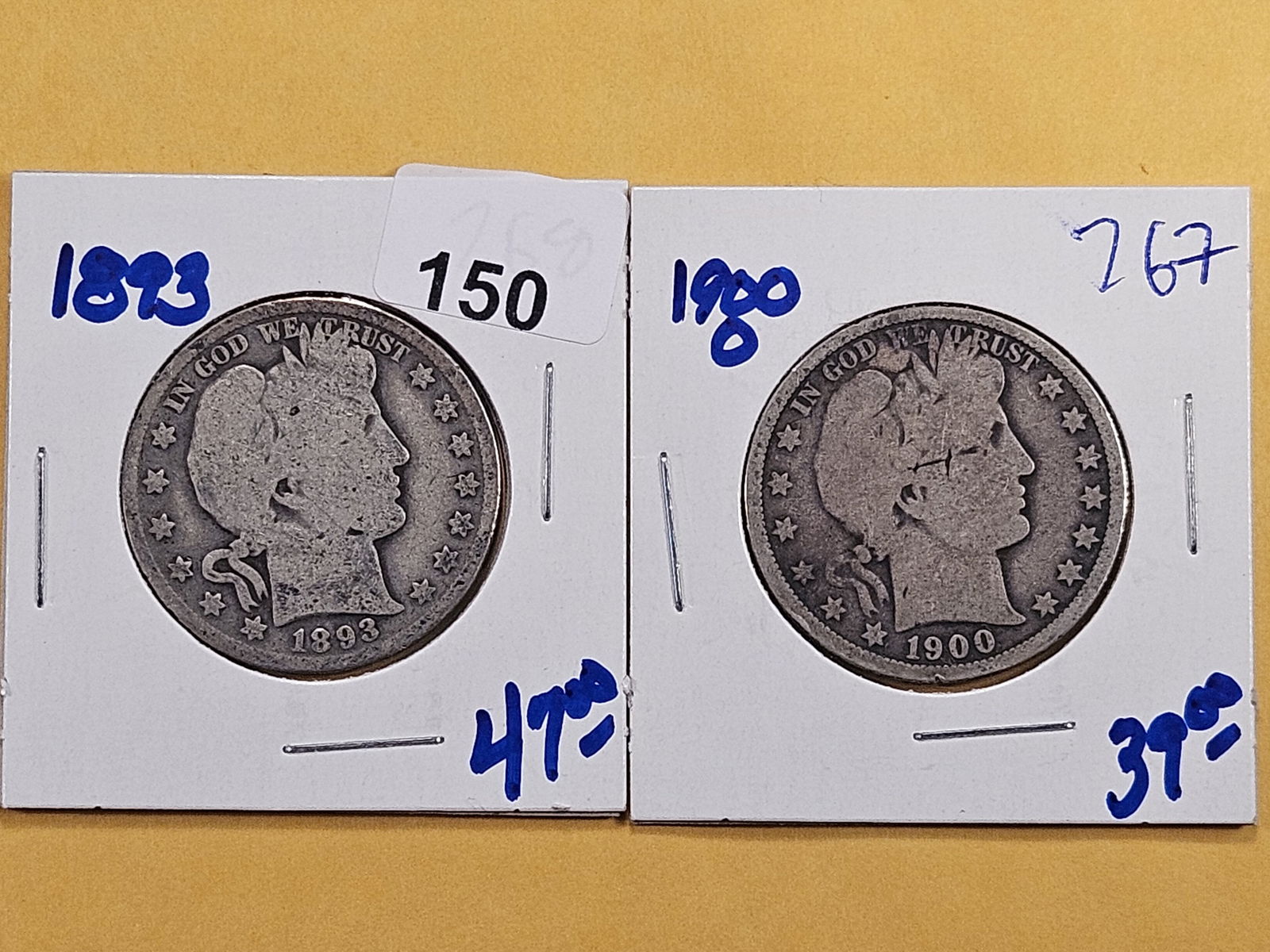Two Circulated Barber Silver Half Dollars (1 of 6)