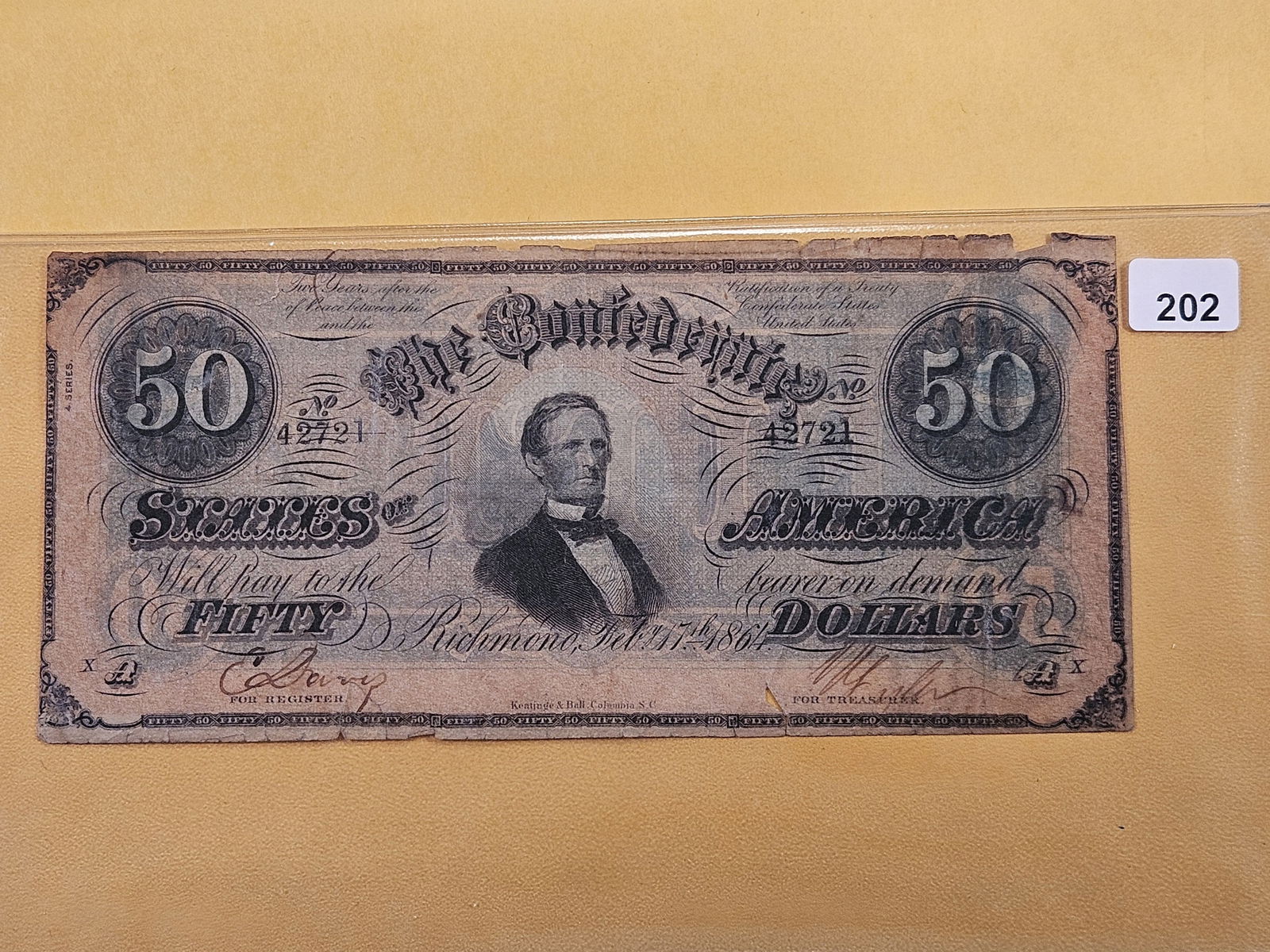 Series 1864 Fifty Dollar Confederate Note (1 of 2)