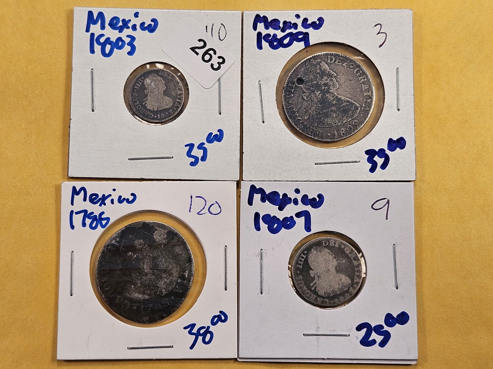 Four Mexican Silver Coins (1 of 3)
