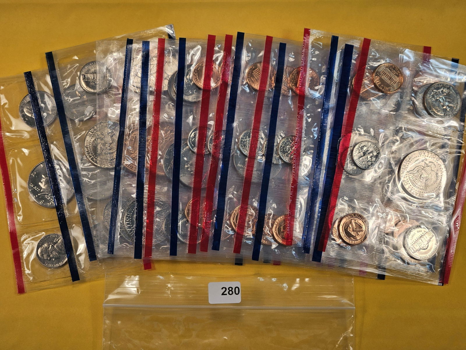 Seventeen US Uncirculated Coin Set Sleeves (1 of 3)