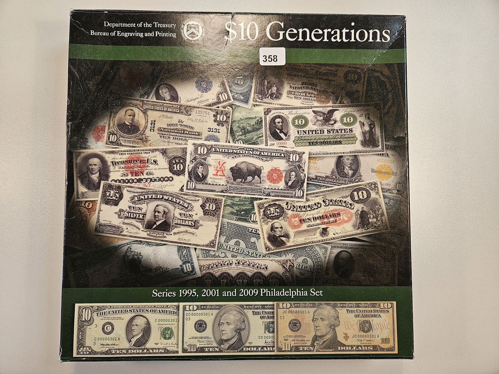United States Mint Three Generations of $10 Dollar Notes (1 of 3)