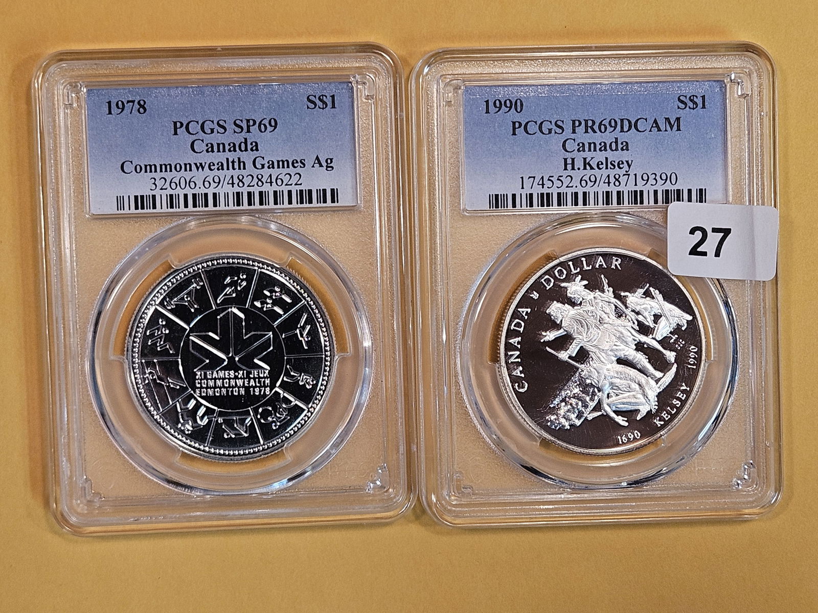 Two PCGS Specimen 69 and Proof 69 Deep Cameo Canada Silver Dollars (1 of 2)