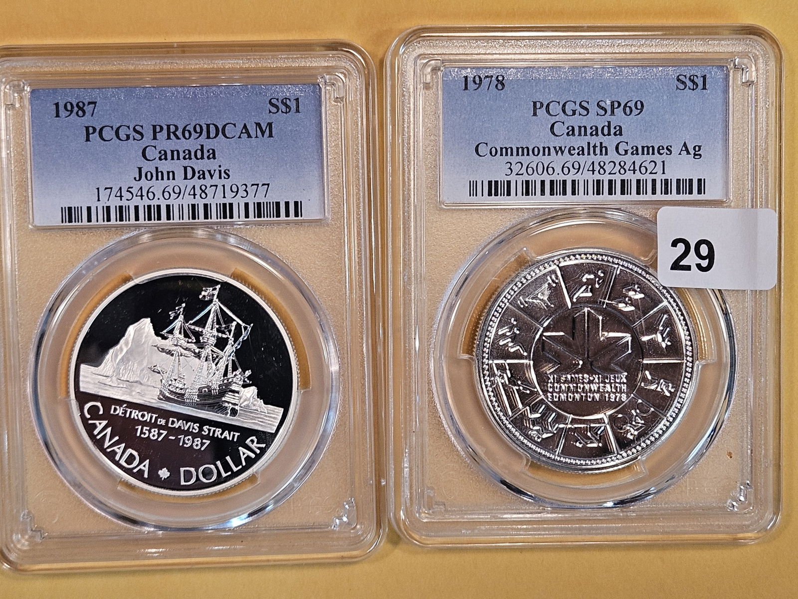Two PCGS Specimen 69 and Proof 69 Deep Cameo Canada Silver Dollars (1 of 3)