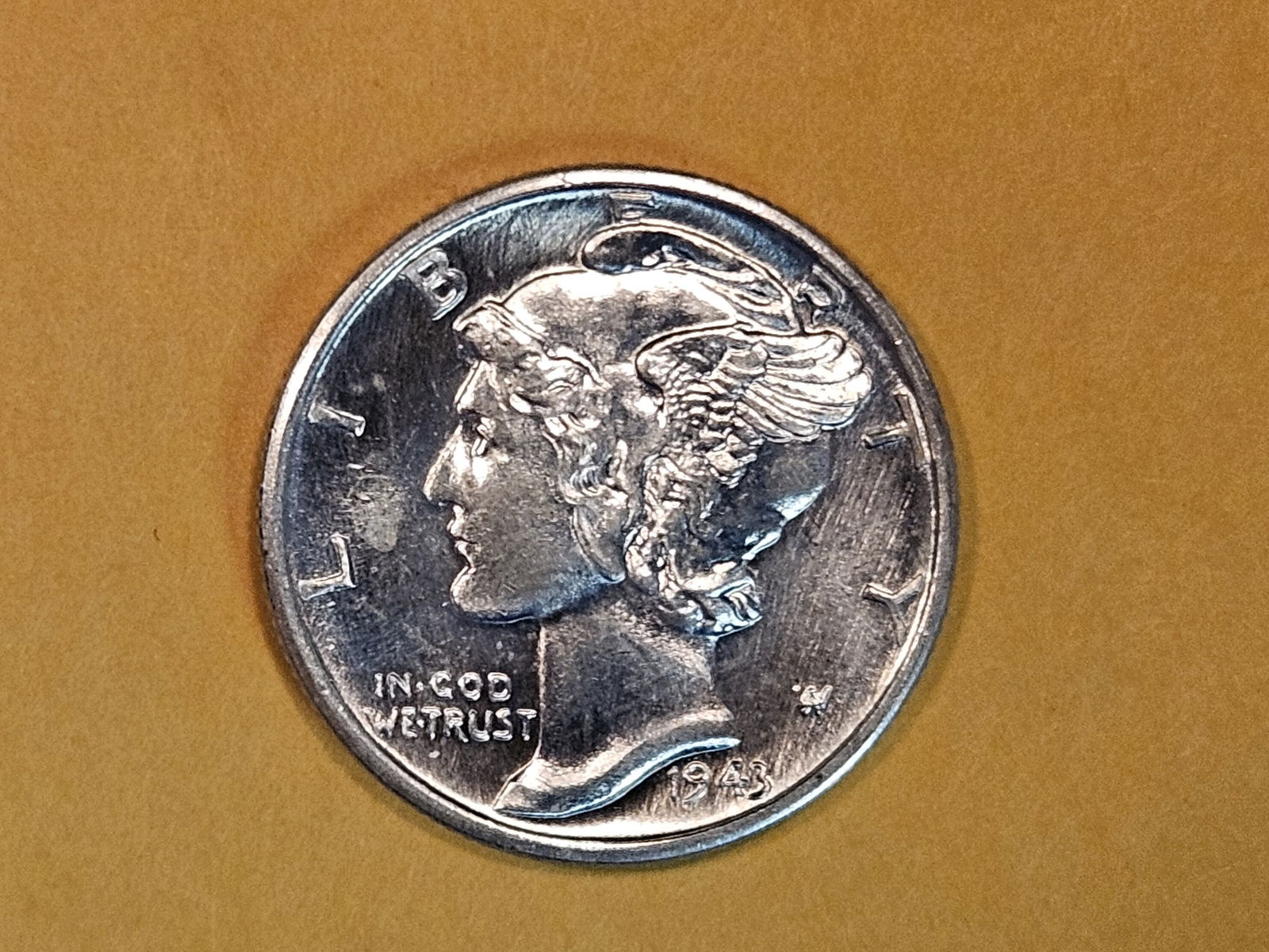 GEM Brilliant Uncirculated 1943-D Mercury Dime FSB (1 of 8)