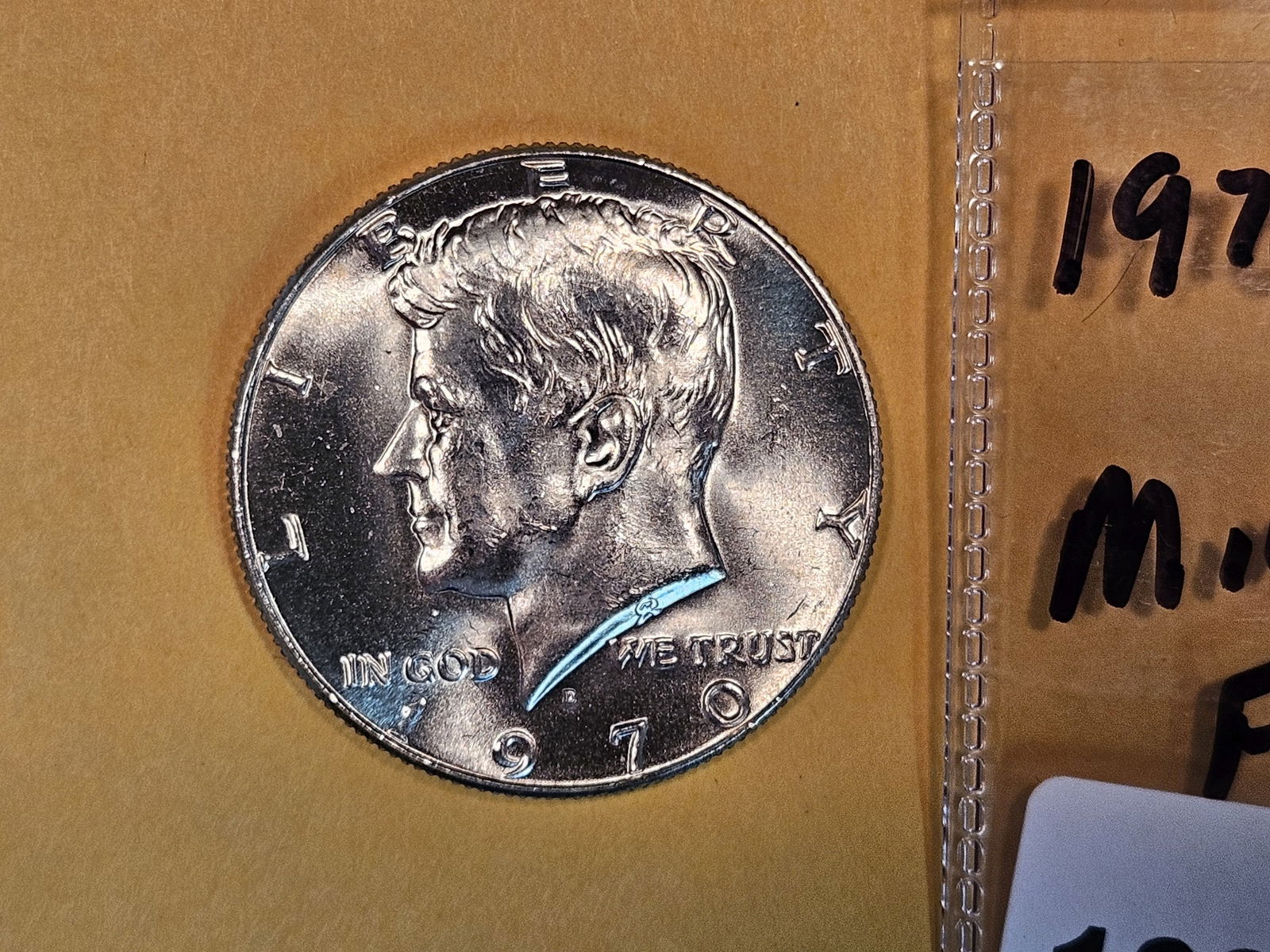 GEM Brilliant Uncirculated 1970-D silver Kennedy Half Dollar (1 of 3)