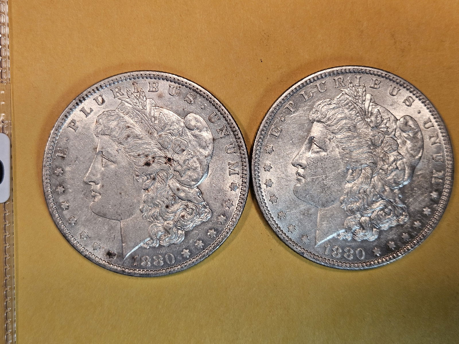 Two About Uncirculated plus Morgan Silver Dollars (1 of 3)